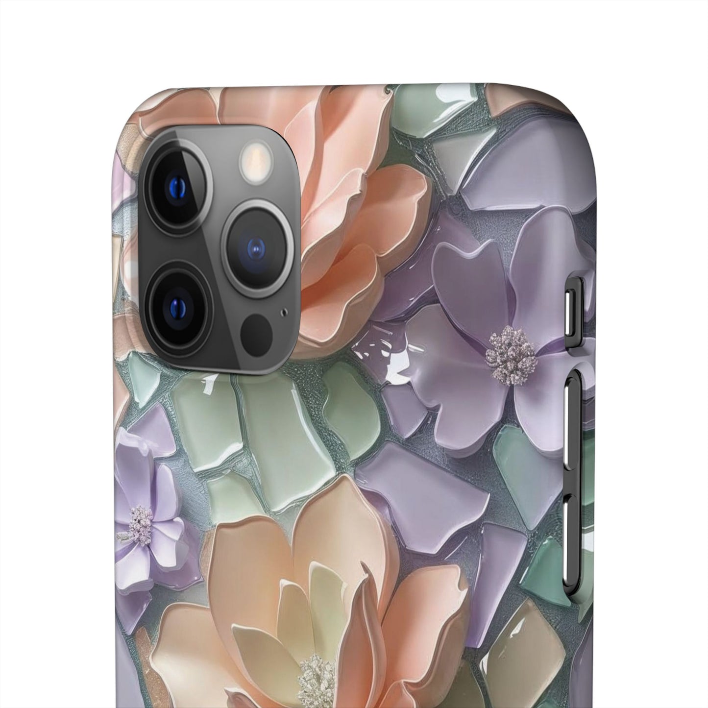 Snap Case Elegante Florale iPhone Handyhülle mit 3D-Effekt