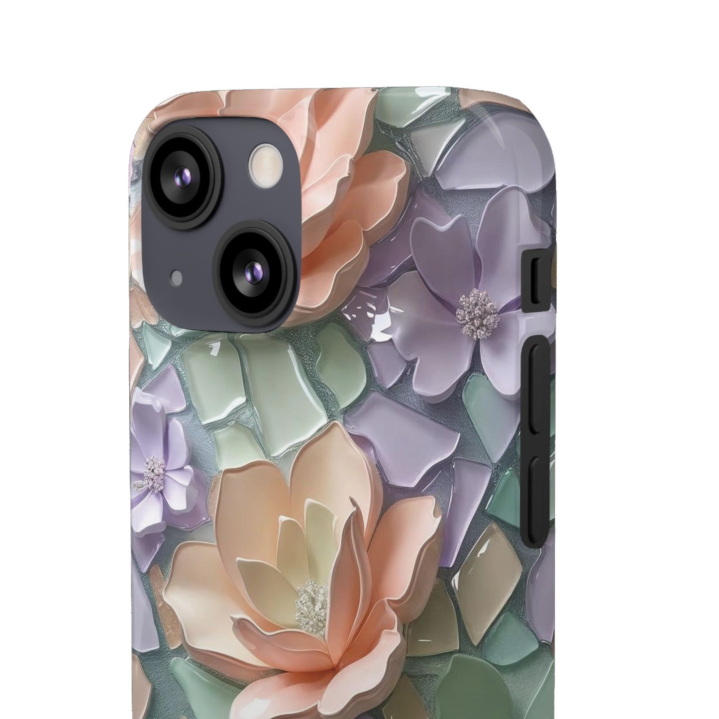 Snap Case Elegante Florale iPhone Handyhülle mit 3D-Effekt