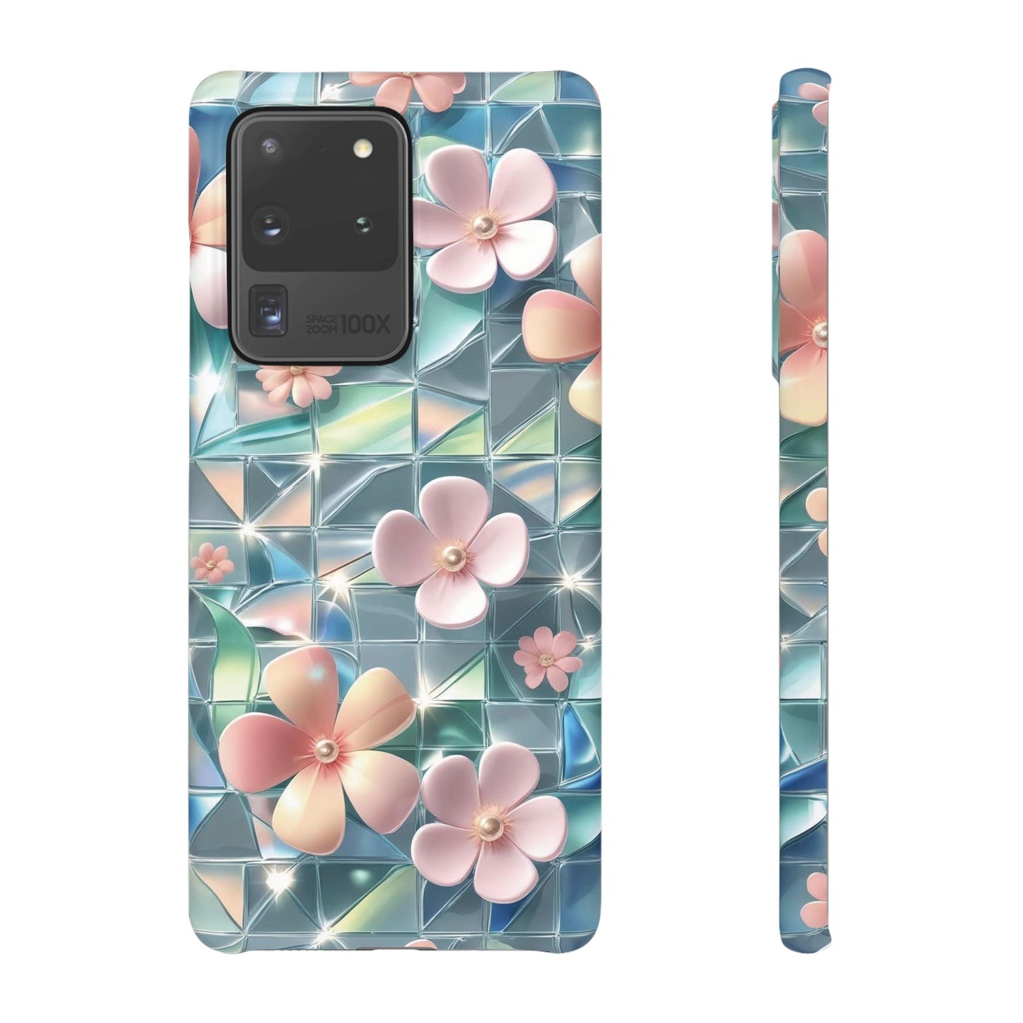 Snap Case Samsung Handyhülle mit 3D-Effekt und Blumenmuster