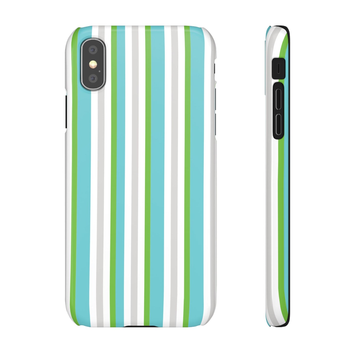 iPhone Snap Case - Modernes Abstraktes Design mit Grünen und Weißen Linien