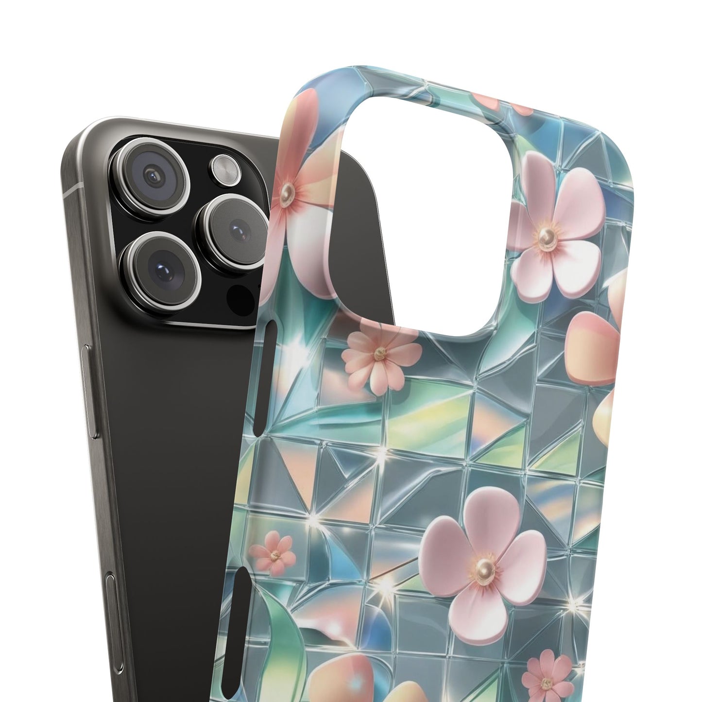 Snap Case iPhone Handyhülle mit 3D-Effekt Blumenmuster