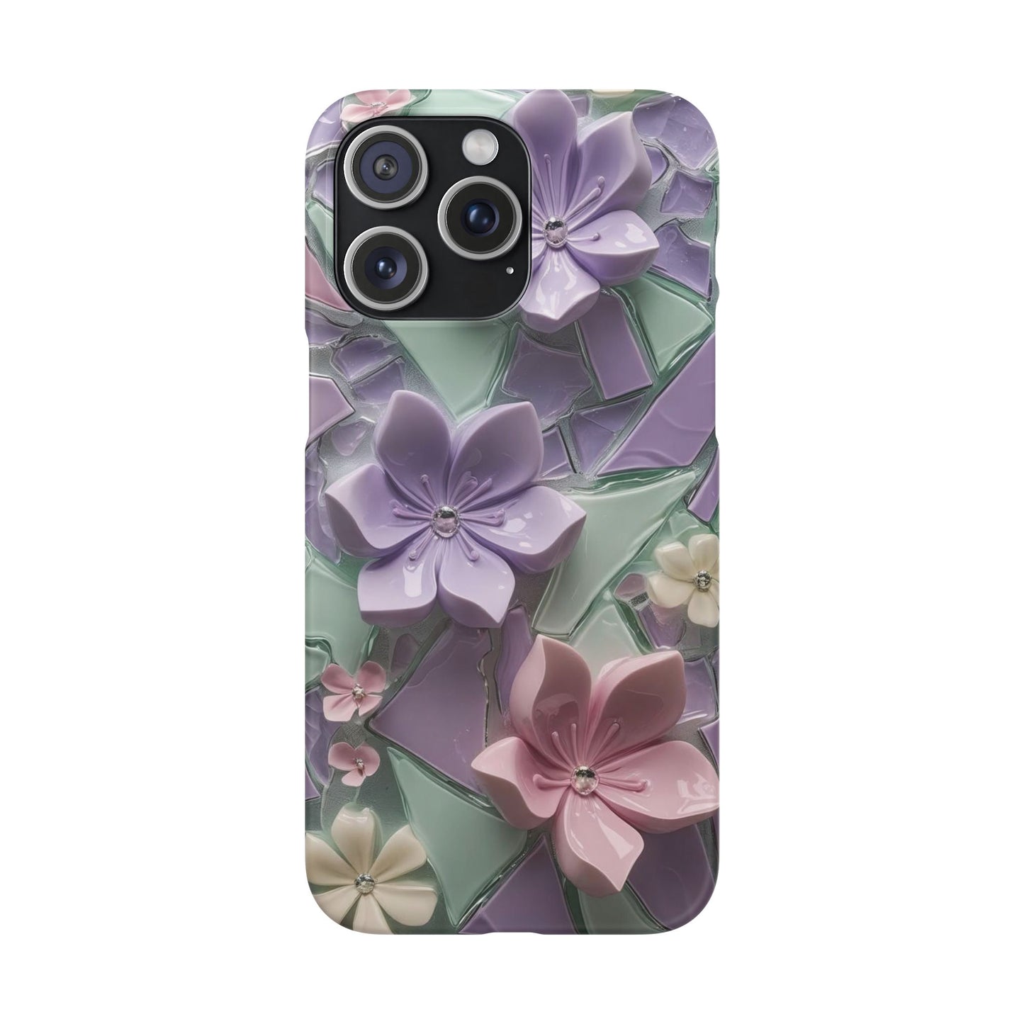 Snap Case Elegante Florale iPhone Handyhülle mit 3D-Effekt