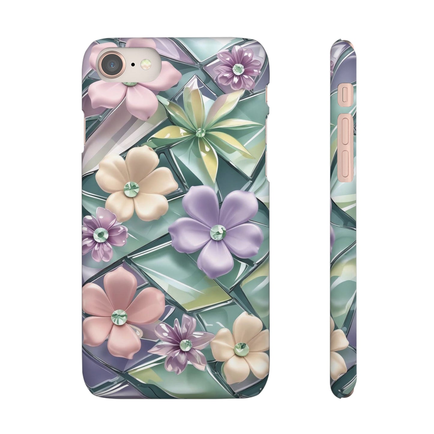 Snap Case Elegante Florale iPhone Handyhülle mit 3D-Effekt