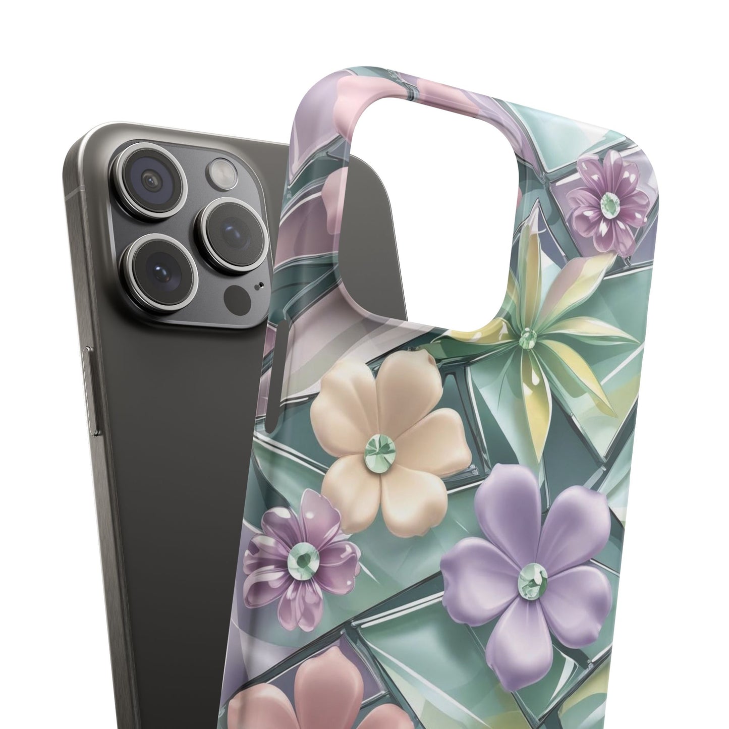 Snap Case Elegante Florale iPhone Handyhülle mit 3D-Effekt