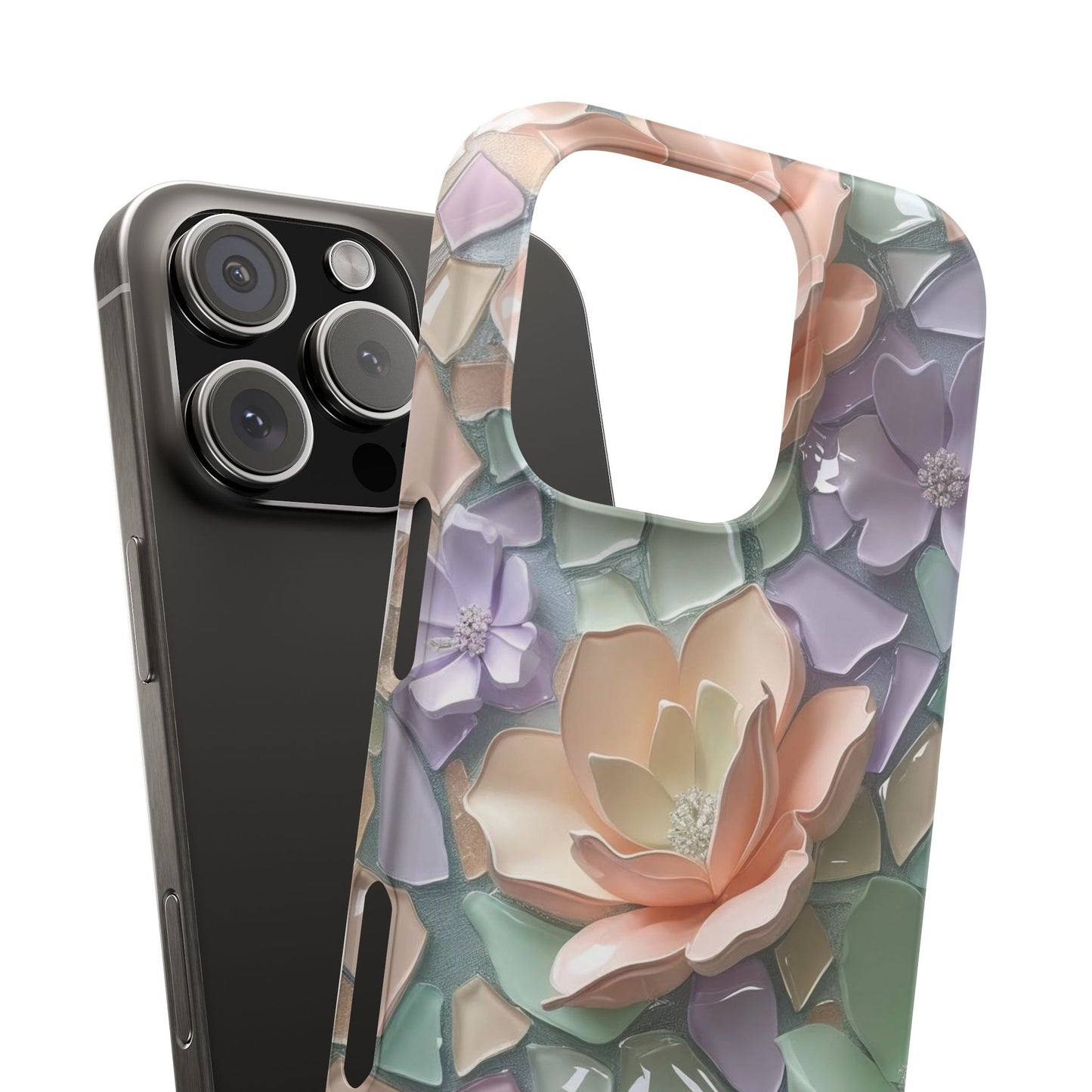 Snap Case Elegante Florale iPhone Handyhülle mit 3D-Effekt