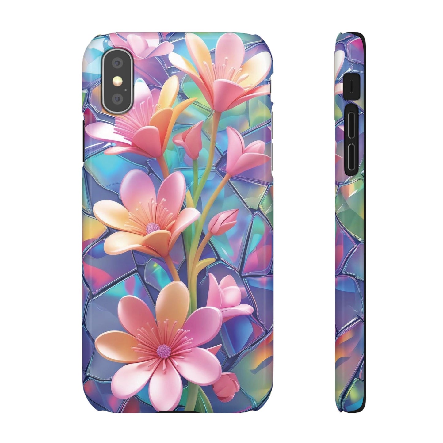 Snap Case Elegante Florale iPhone Handyhülle mit 3D-Effekt