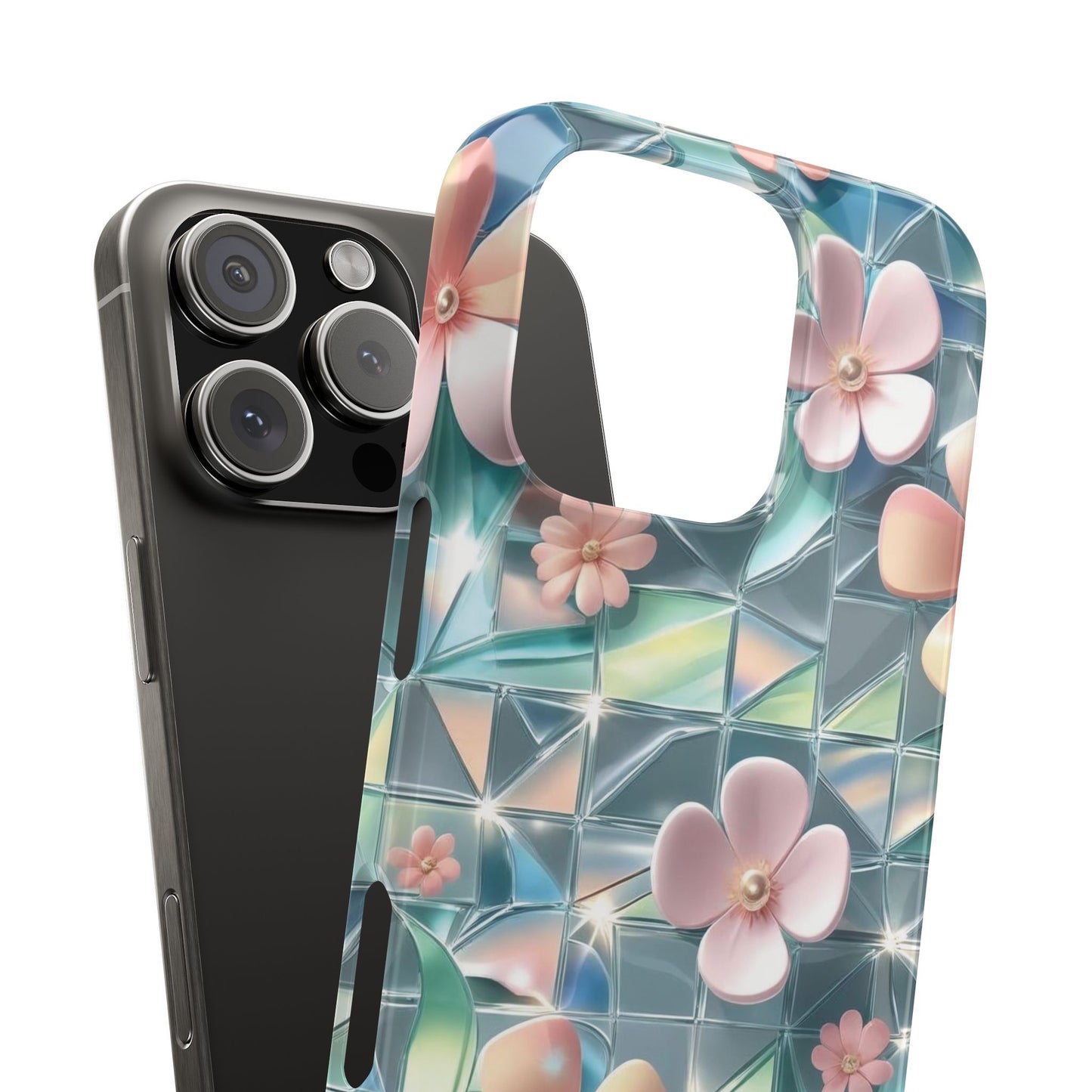 Snap Case iPhone Handyhülle mit 3D-Effekt Blumenmuster