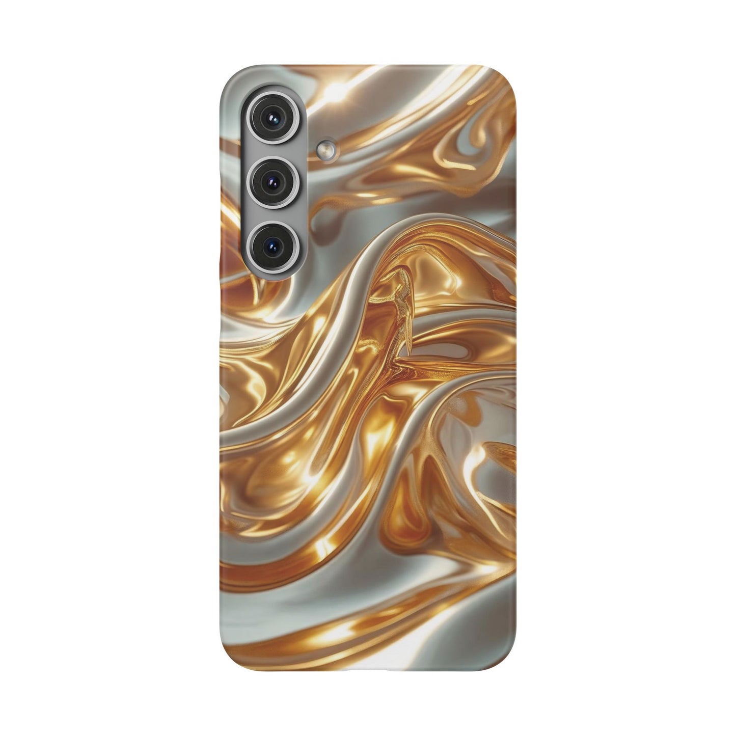 Snap Case Samsung Handyhülle – Gold Dynamic Liquid 3D Effekt