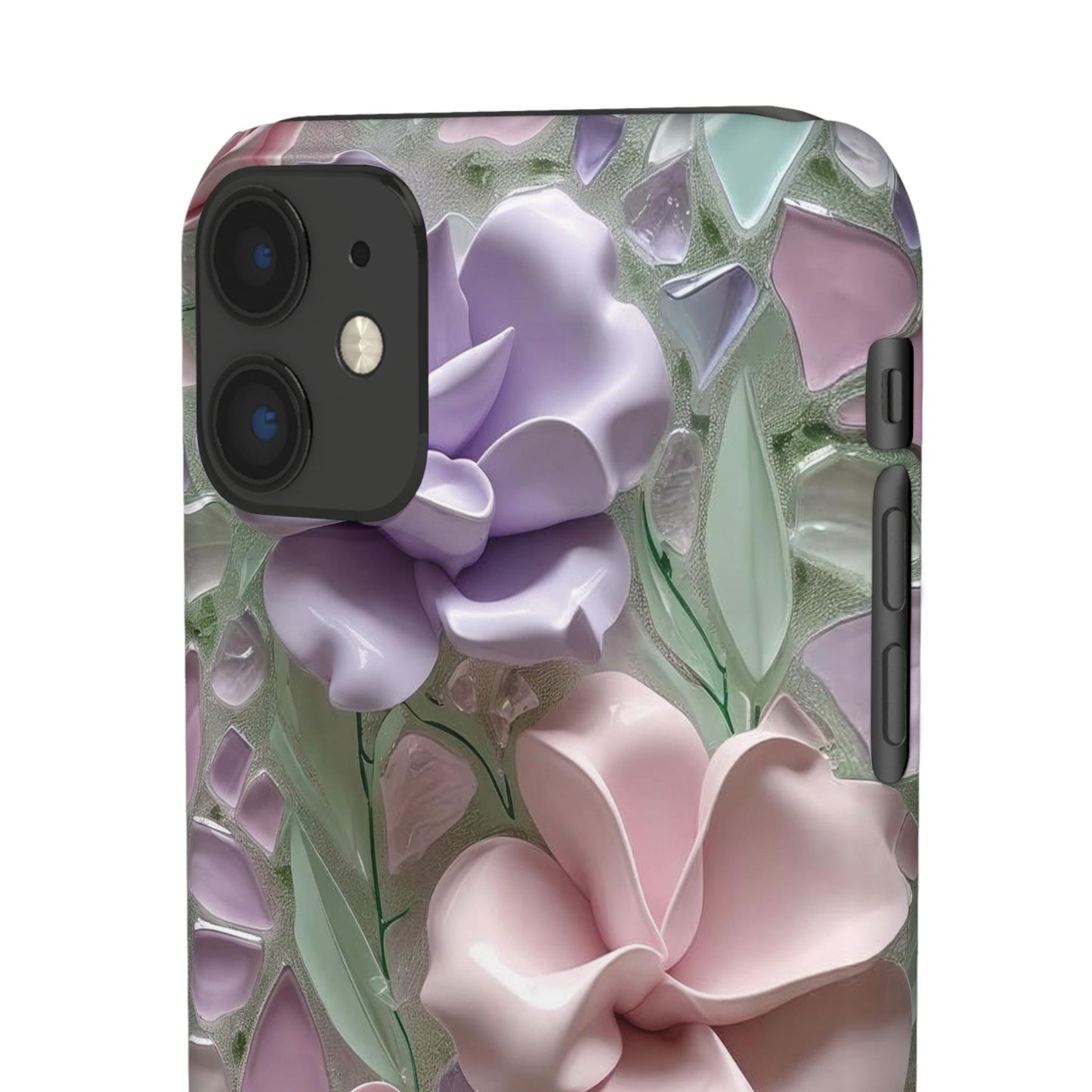 Snap Case Elegante Florale iPhone Handyhülle mit 3D-Effekt