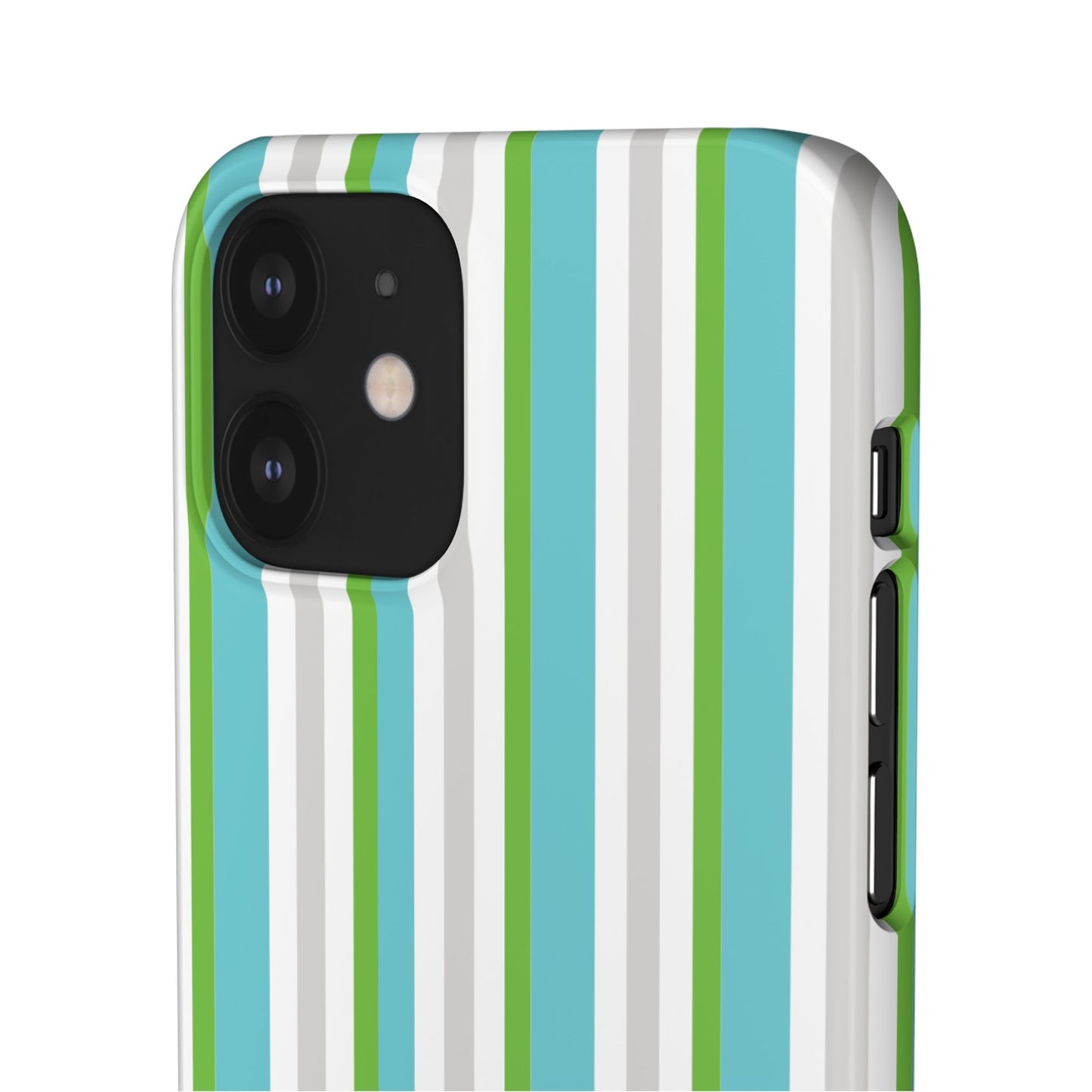 iPhone Snap Case - Modernes Abstraktes Design mit Grünen und Weißen Linien