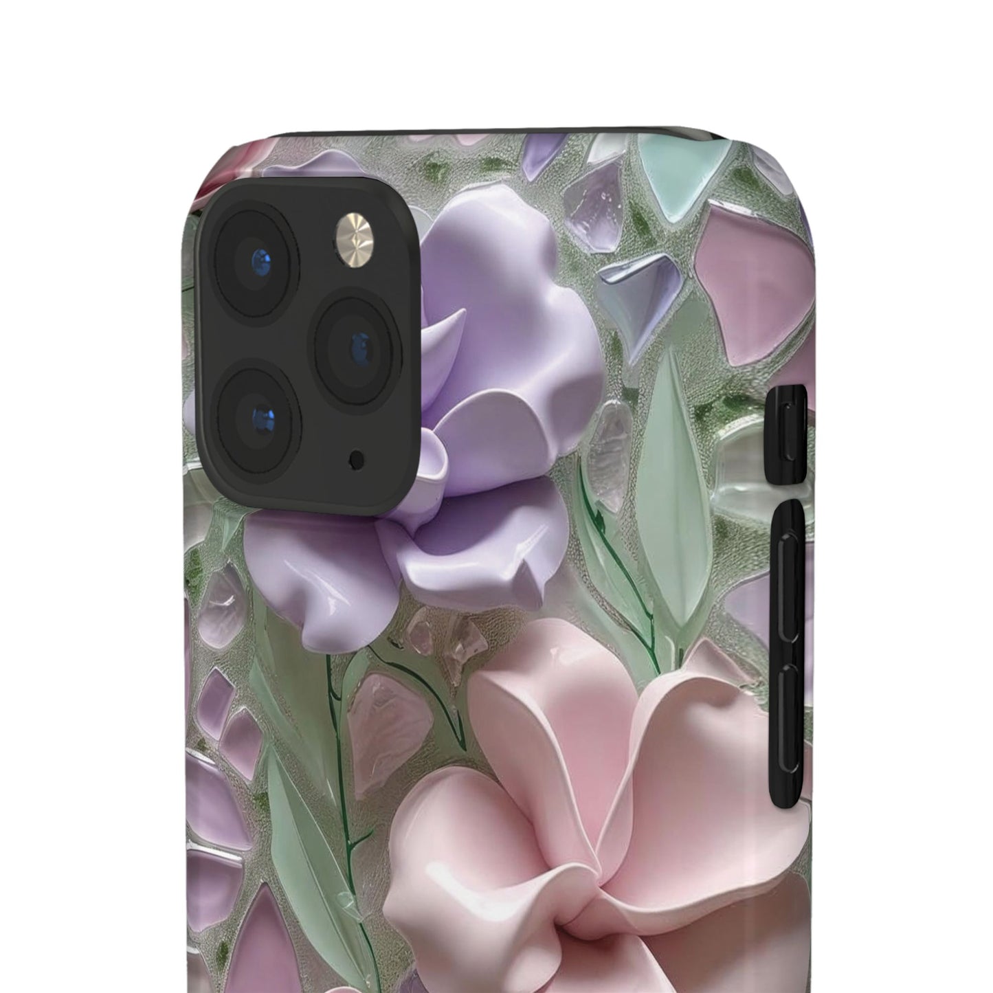 Snap Case Elegante Florale iPhone Handyhülle mit 3D-Effekt