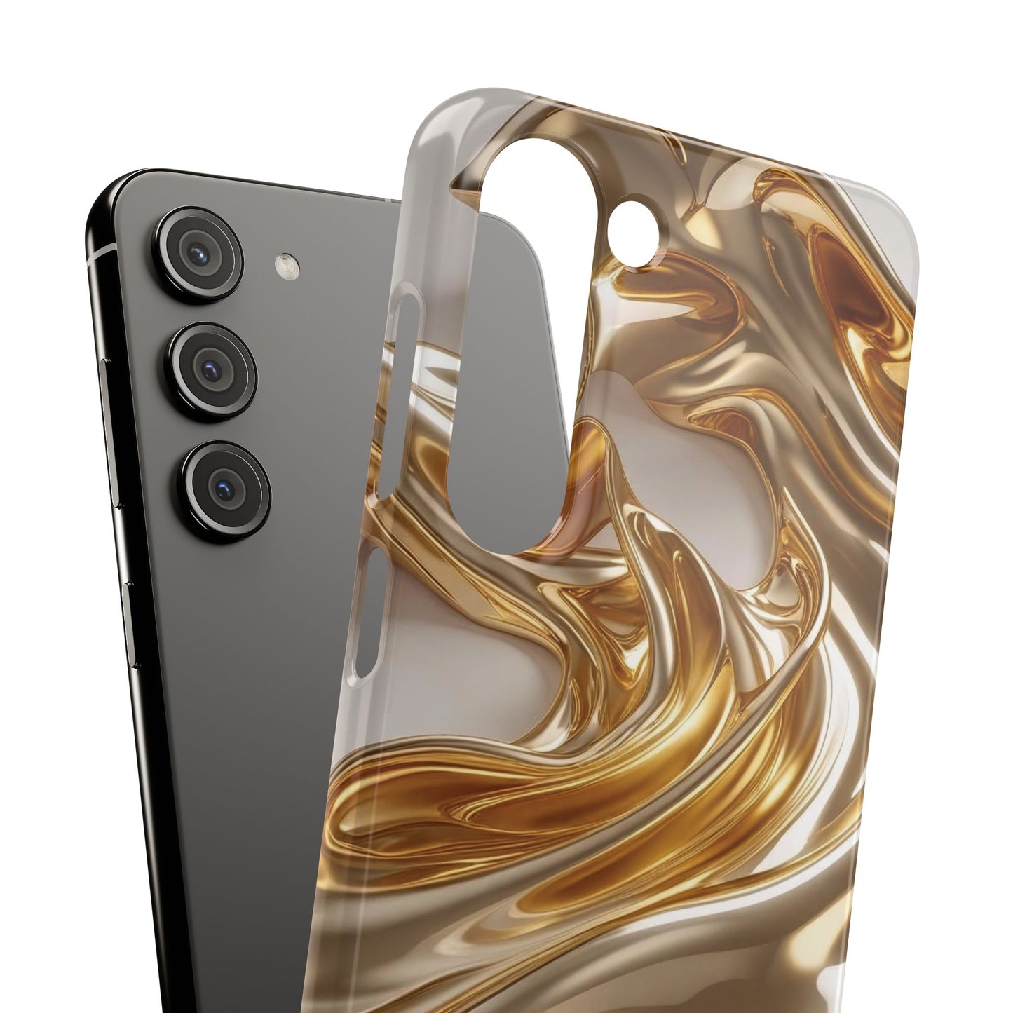Snap Case Samsung Handyhülle – Gold Dynamic Liquid 3D Effekt