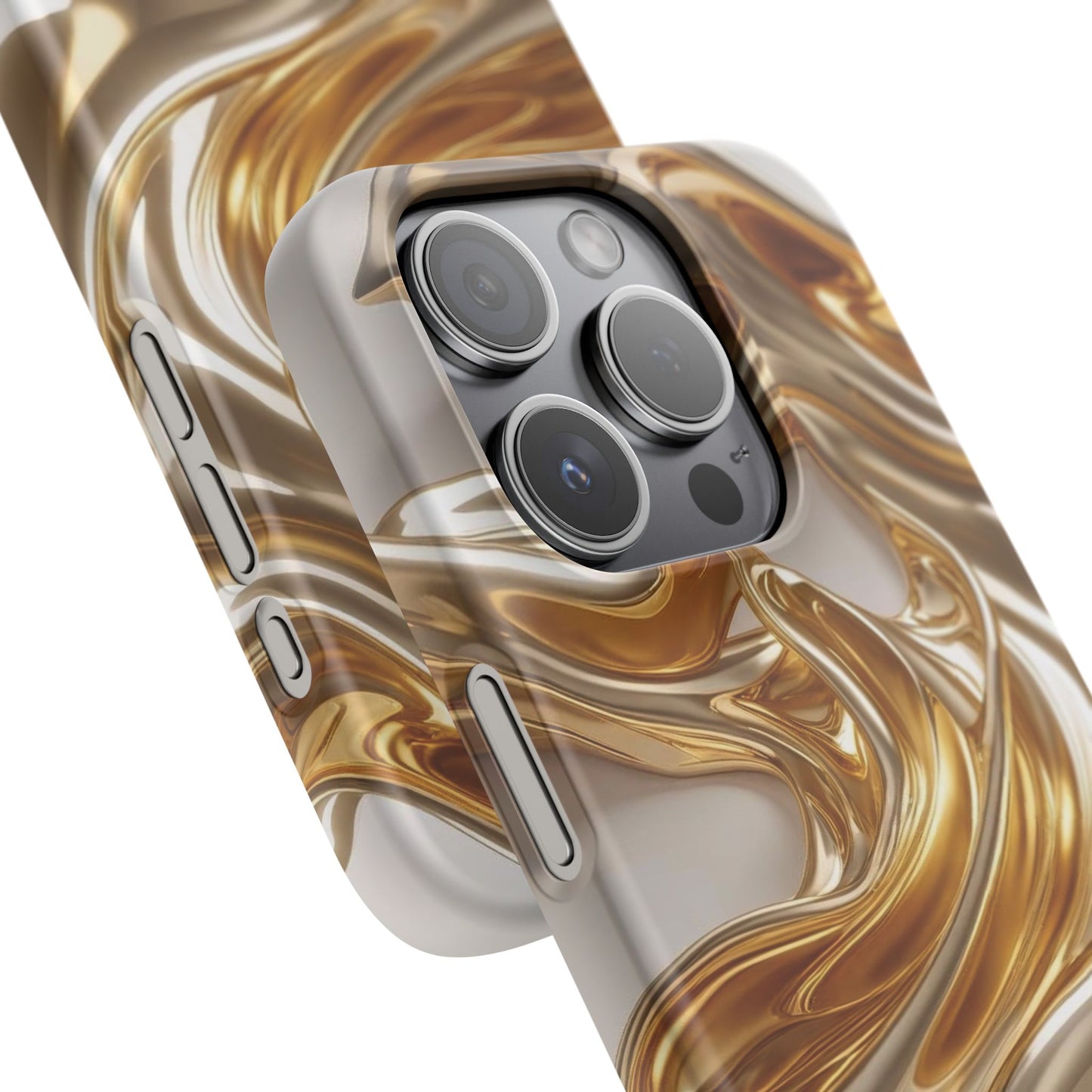 Snap Case iPhone Handyhülle – Gold Dynamic Liquid 3D Effekt