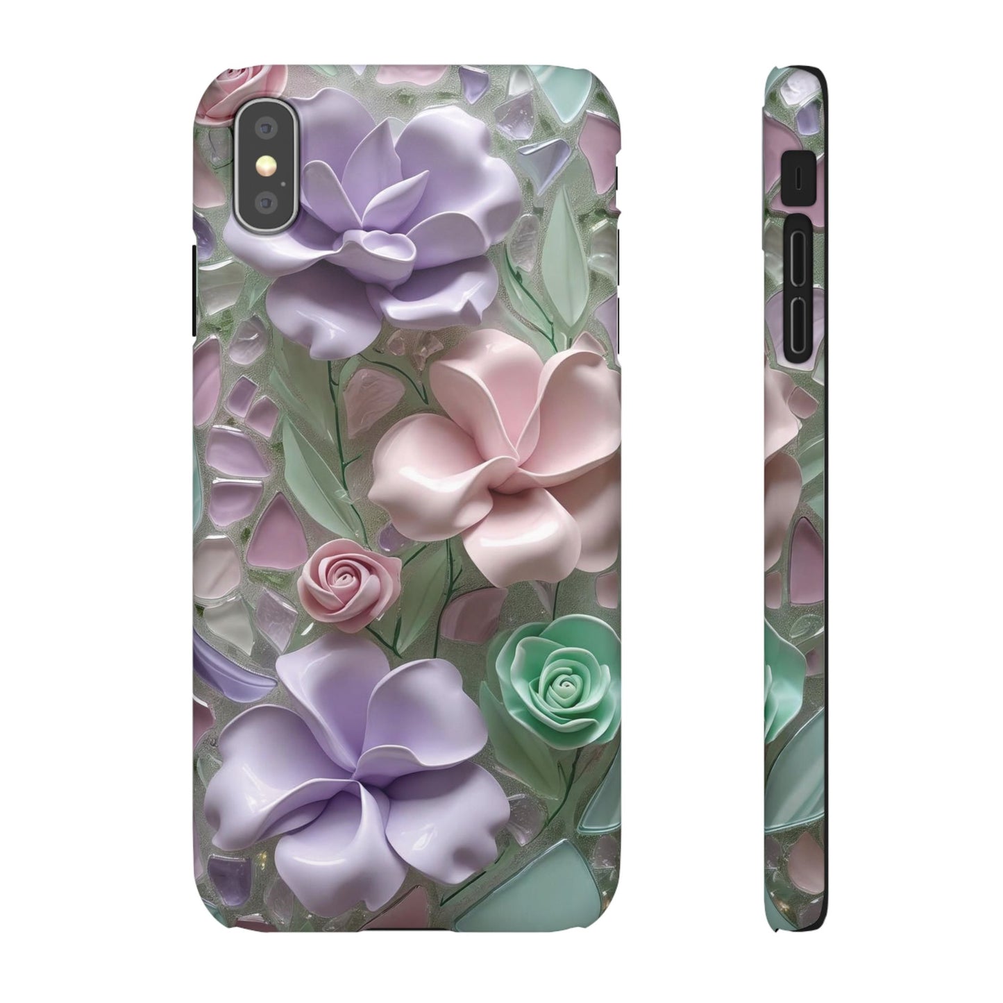 Snap Case Elegante Florale iPhone Handyhülle mit 3D-Effekt