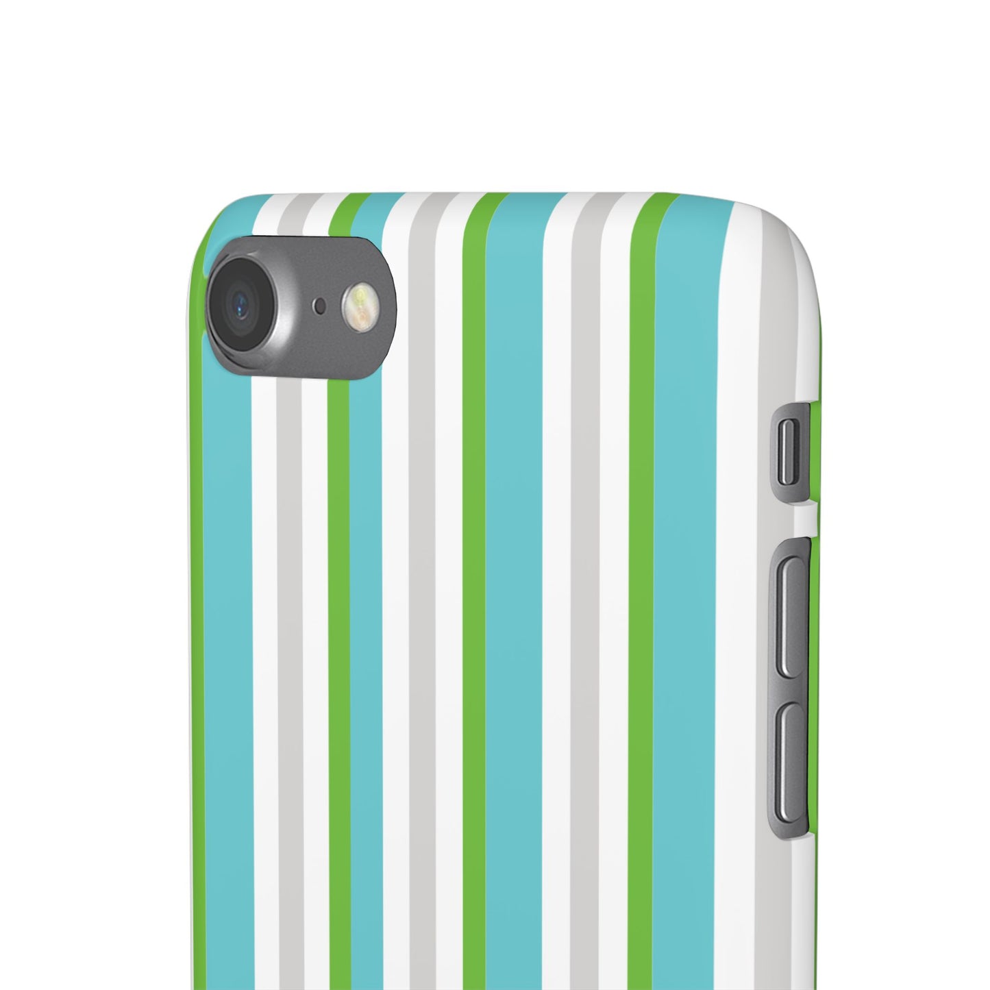 iPhone Snap Case - Modernes Abstraktes Design mit Grünen und Weißen Linien