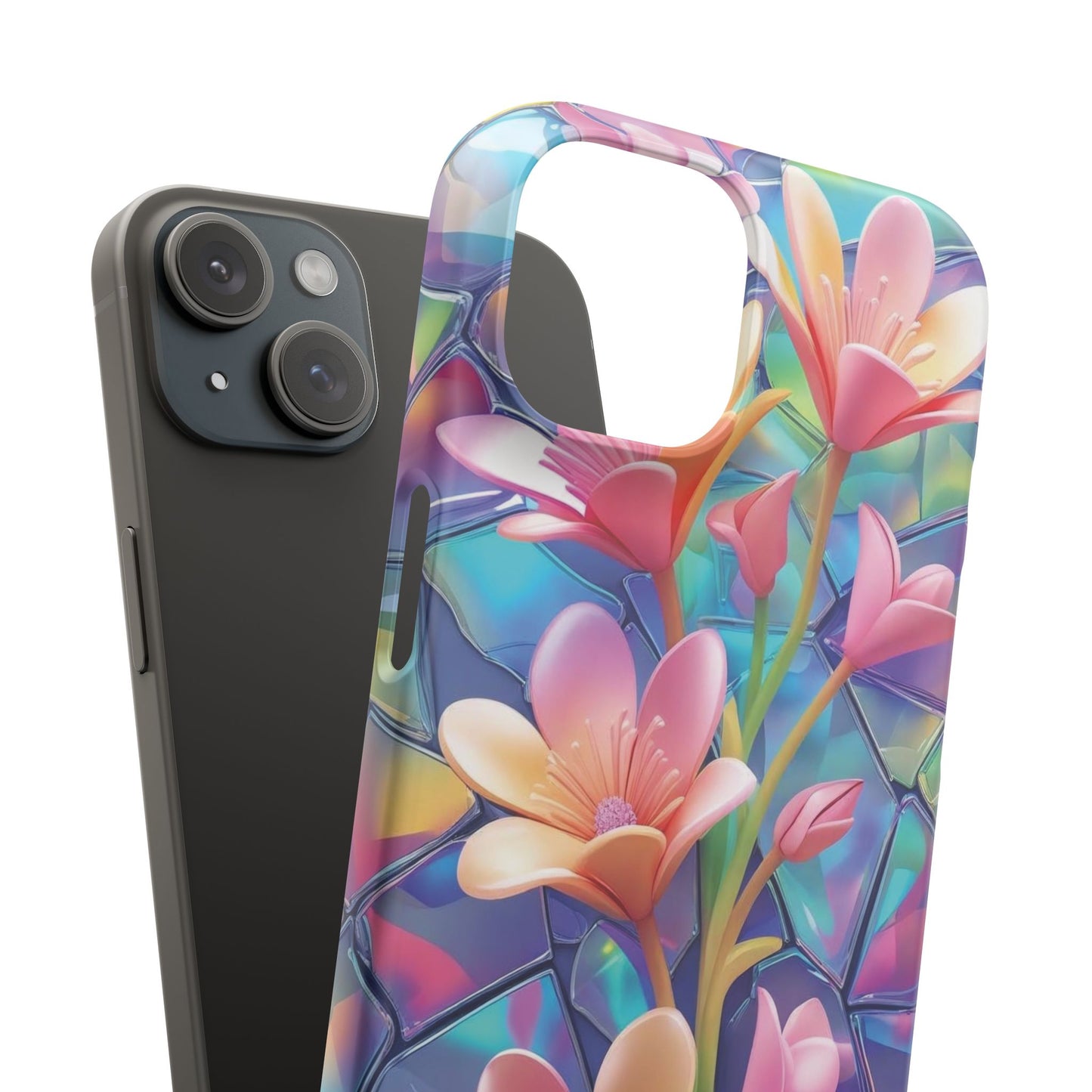 Snap Case Elegante Florale iPhone Handyhülle mit 3D-Effekt