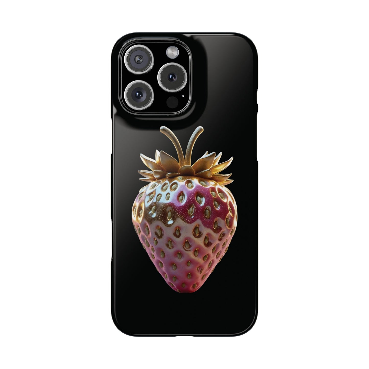 Snap Case iPhone Handyhülle - 3D Effekt Erdbeeren