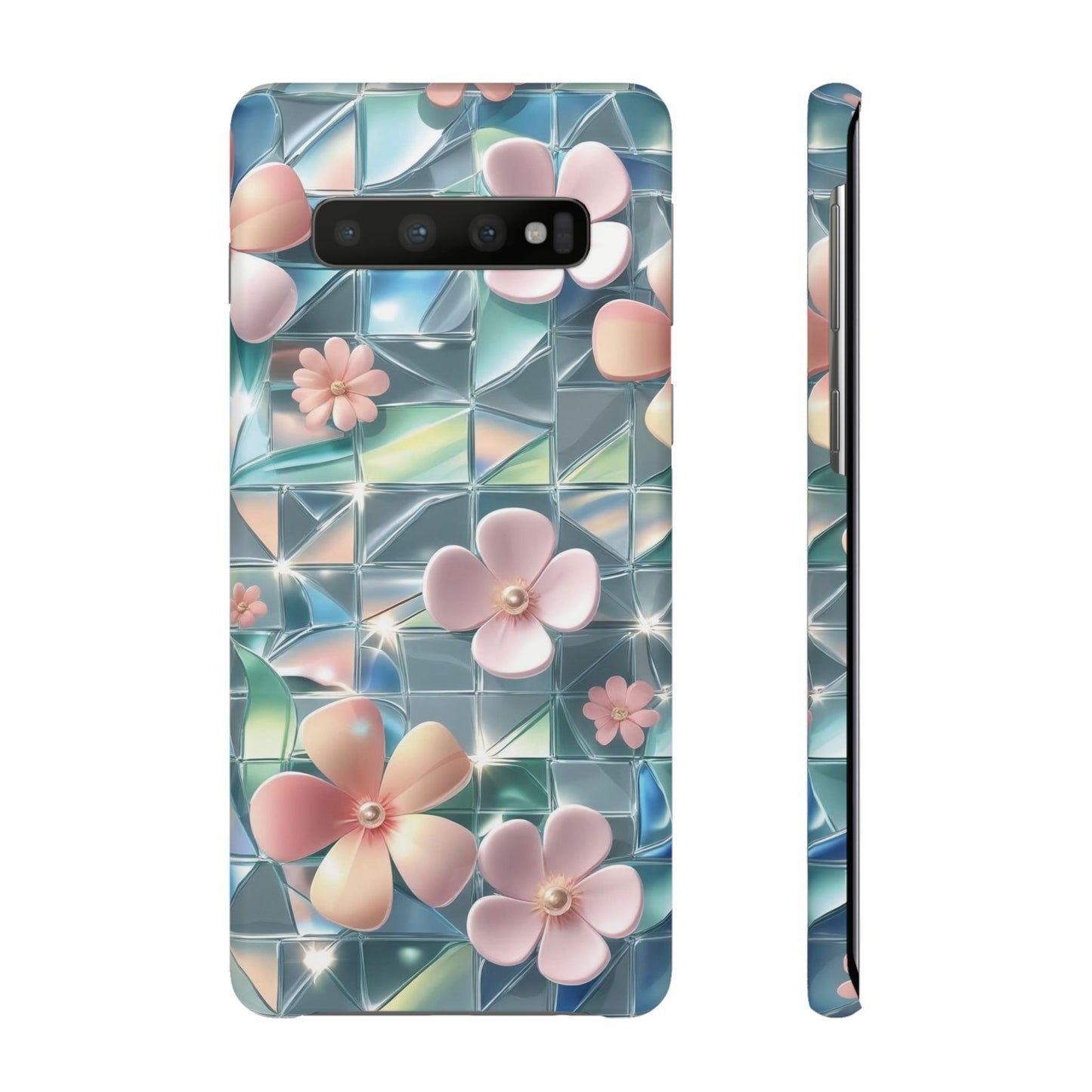 Snap Case Samsung Handyhülle mit 3D-Effekt und Blumenmuster