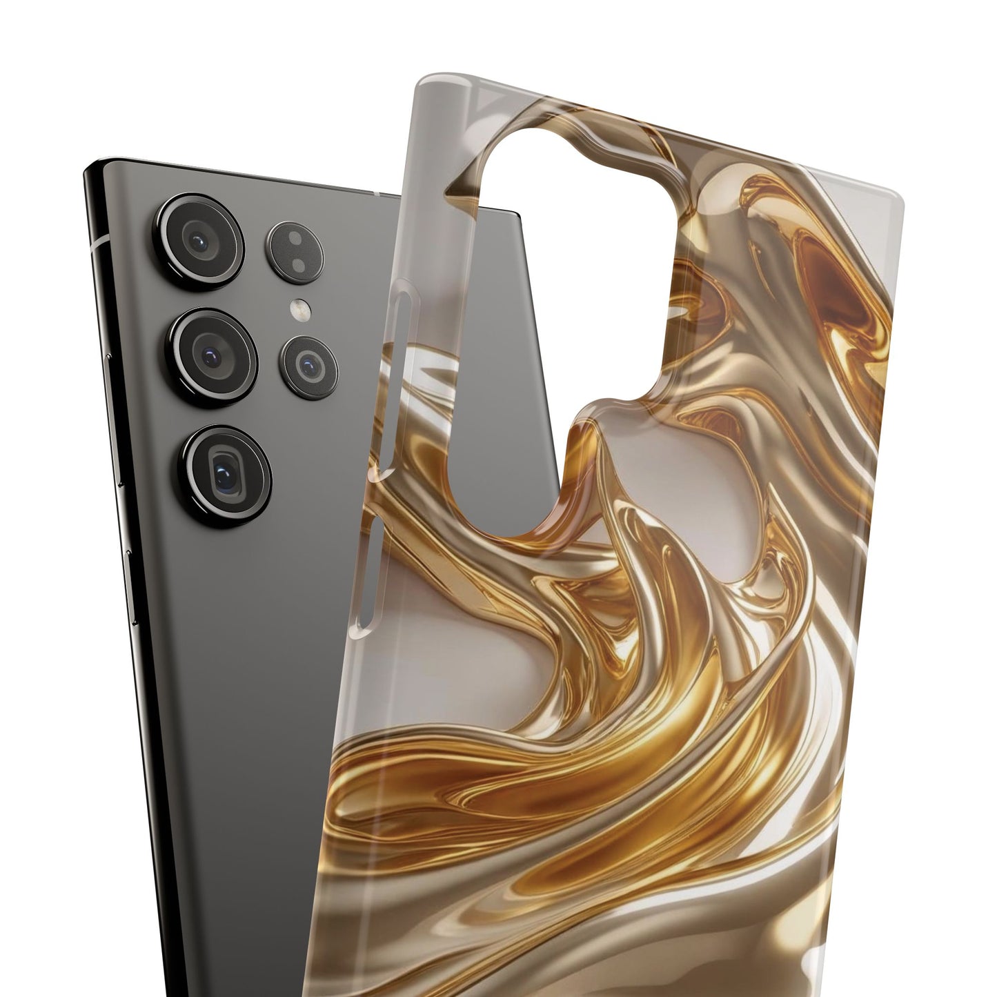 Snap Case Samsung Handyhülle – Gold Dynamic Liquid 3D Effekt