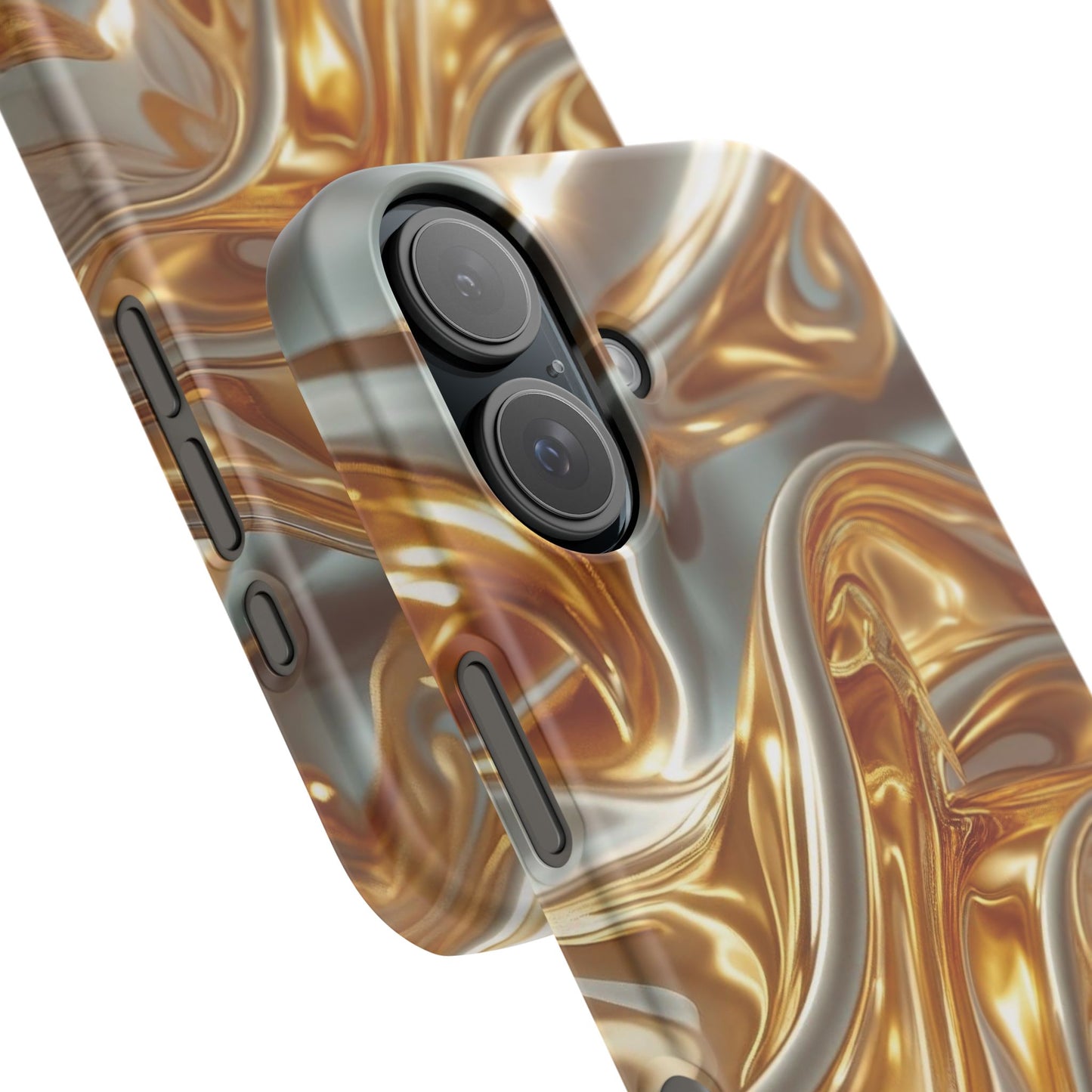 Snap Case iPhone Handyhülle – Gold Dynamic Liquid 3D Effekt