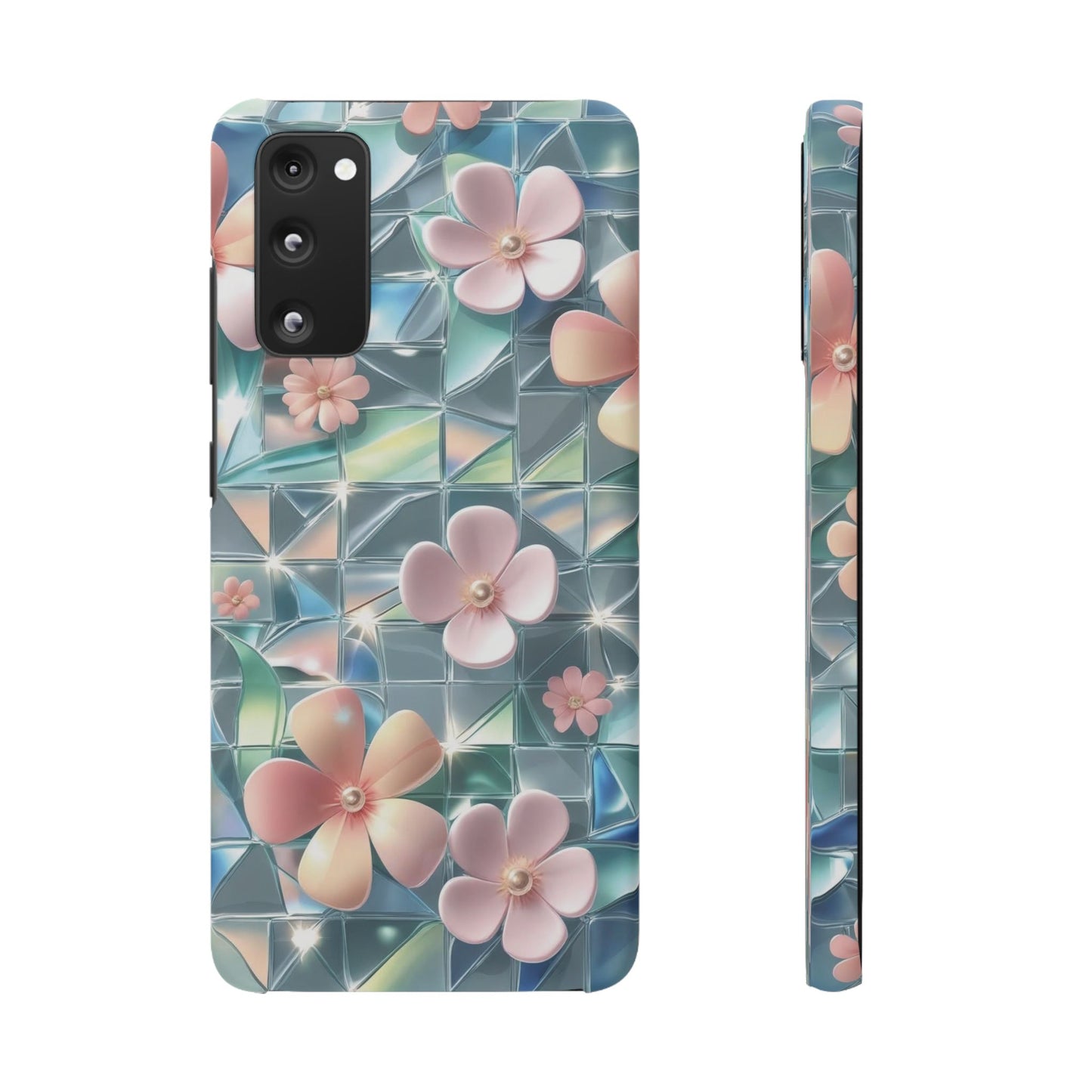 Snap Case Samsung Handyhülle mit 3D-Effekt und Blumenmuster