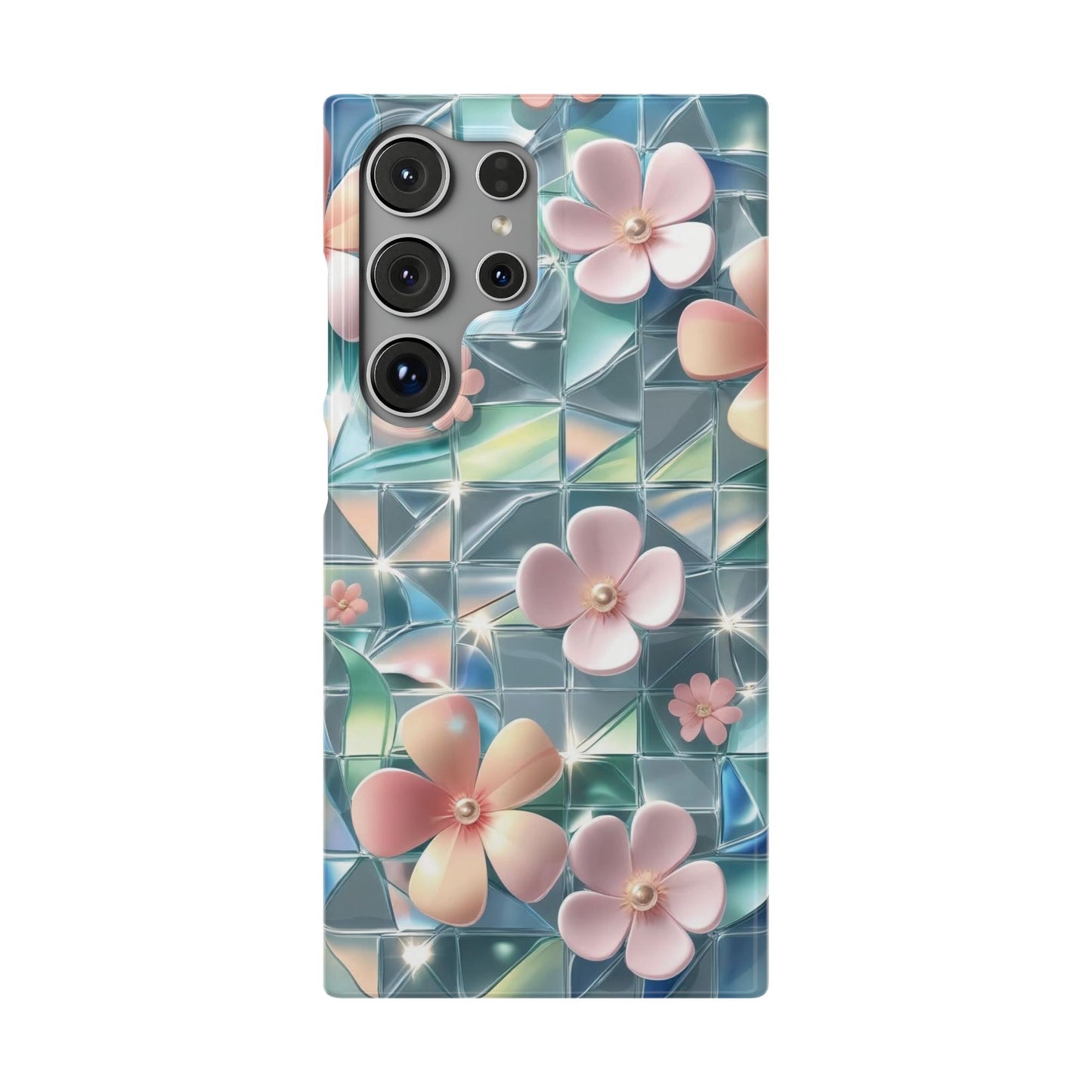 Snap Case Samsung Handyhülle mit 3D-Effekt und Blumenmuster