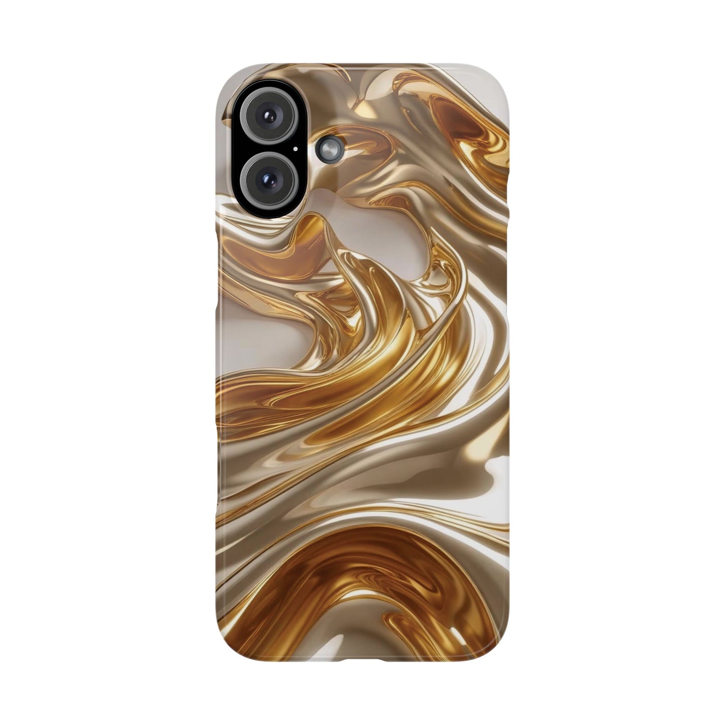 Snap Case iPhone Handyhülle – Gold Dynamic Liquid 3D Effekt