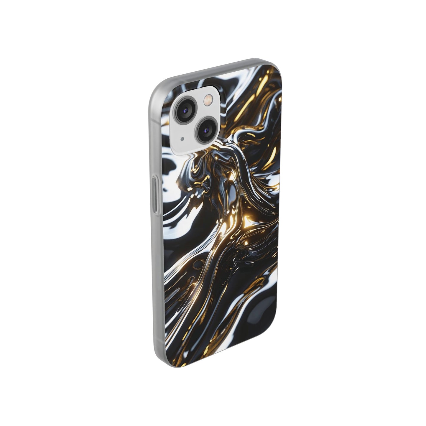 iPhone Handyhülle Flexi Case - Schwarz-Silber Metallic