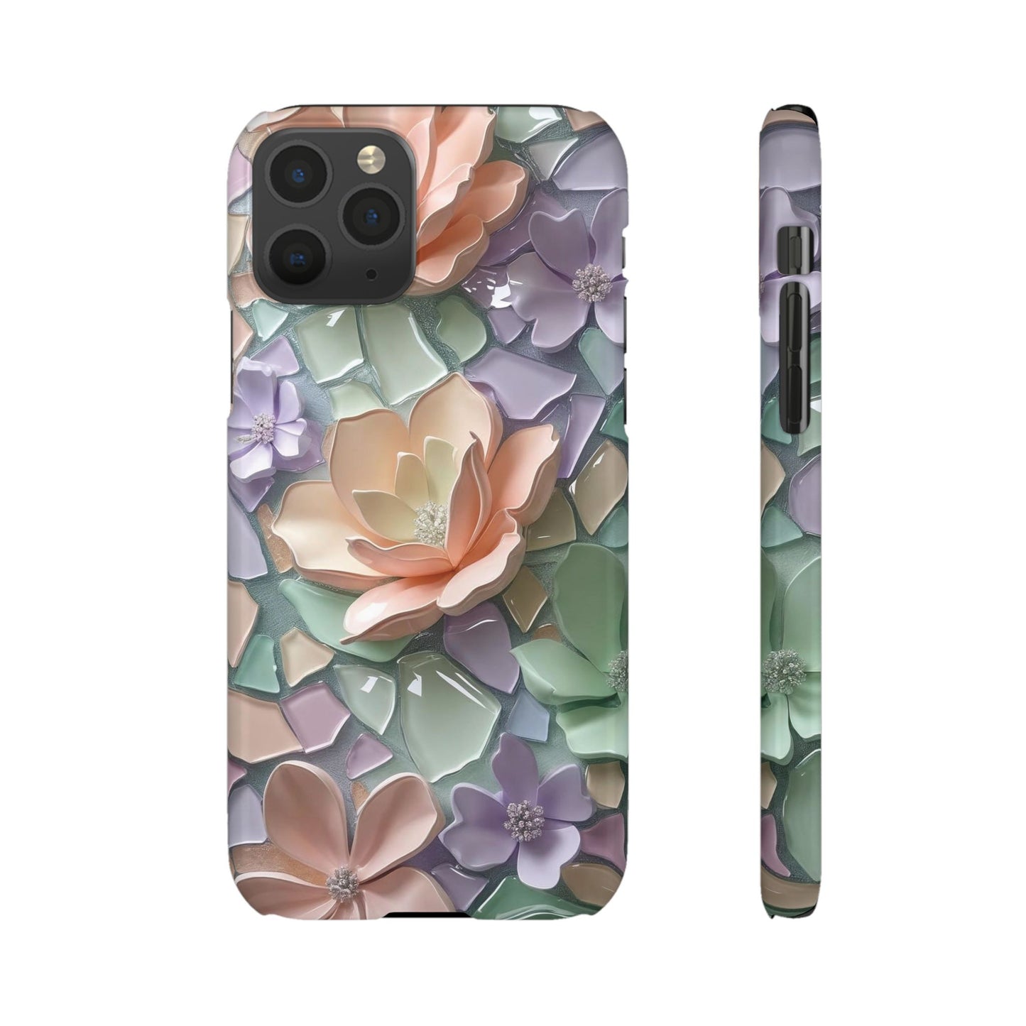 Snap Case Elegante Florale iPhone Handyhülle mit 3D-Effekt