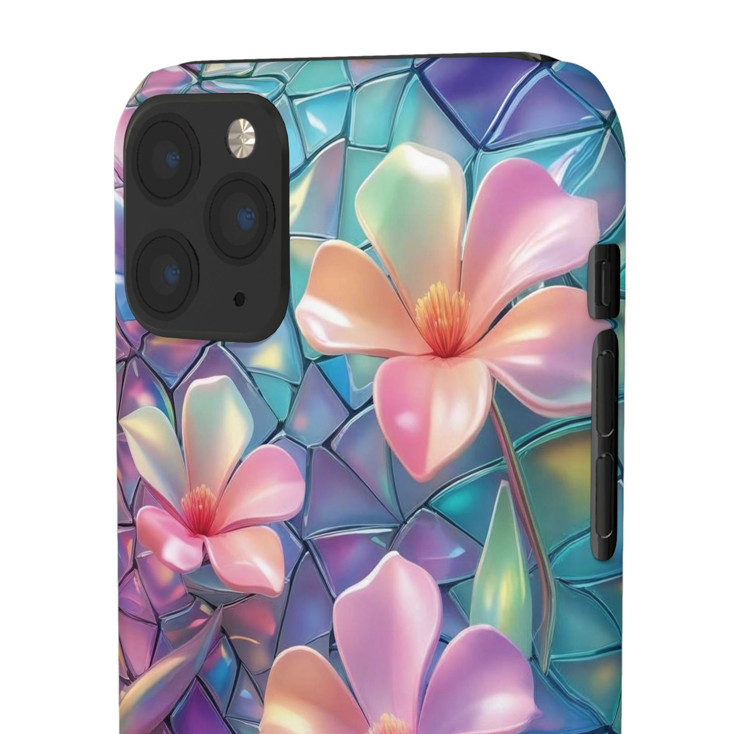 Snap Case Elegante Florale iPhone Handyhülle mit 3D-Effekt