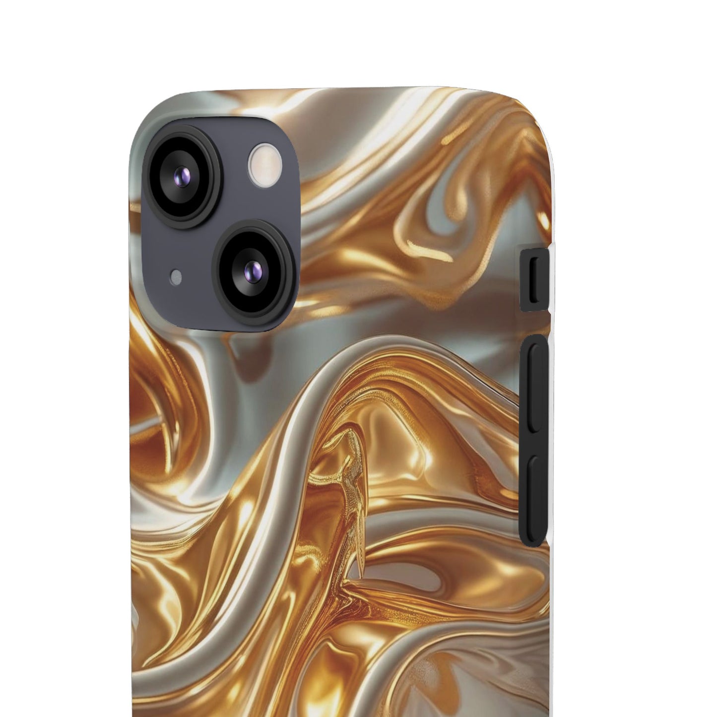 Snap Case iPhone Handyhülle – Gold Dynamic Liquid 3D Effekt