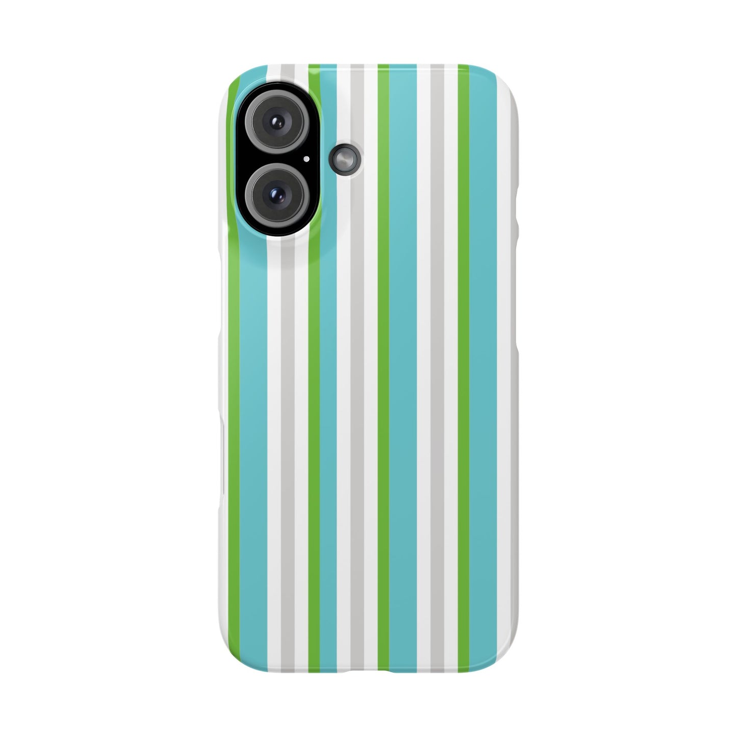 iPhone Snap Case - Modernes Abstraktes Design mit Grünen und Weißen Linien