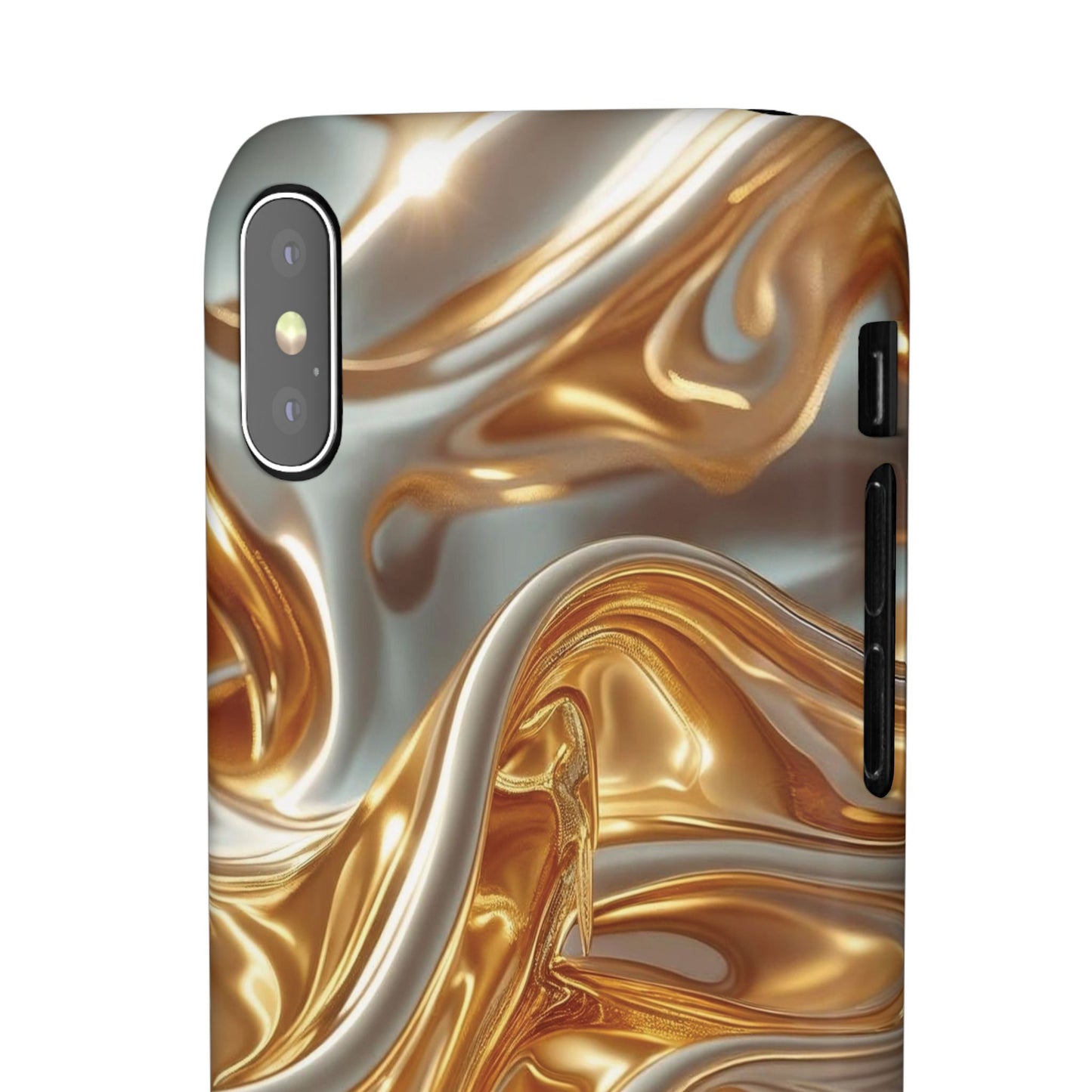 Snap Case iPhone Handyhülle – Gold Dynamic Liquid 3D Effekt