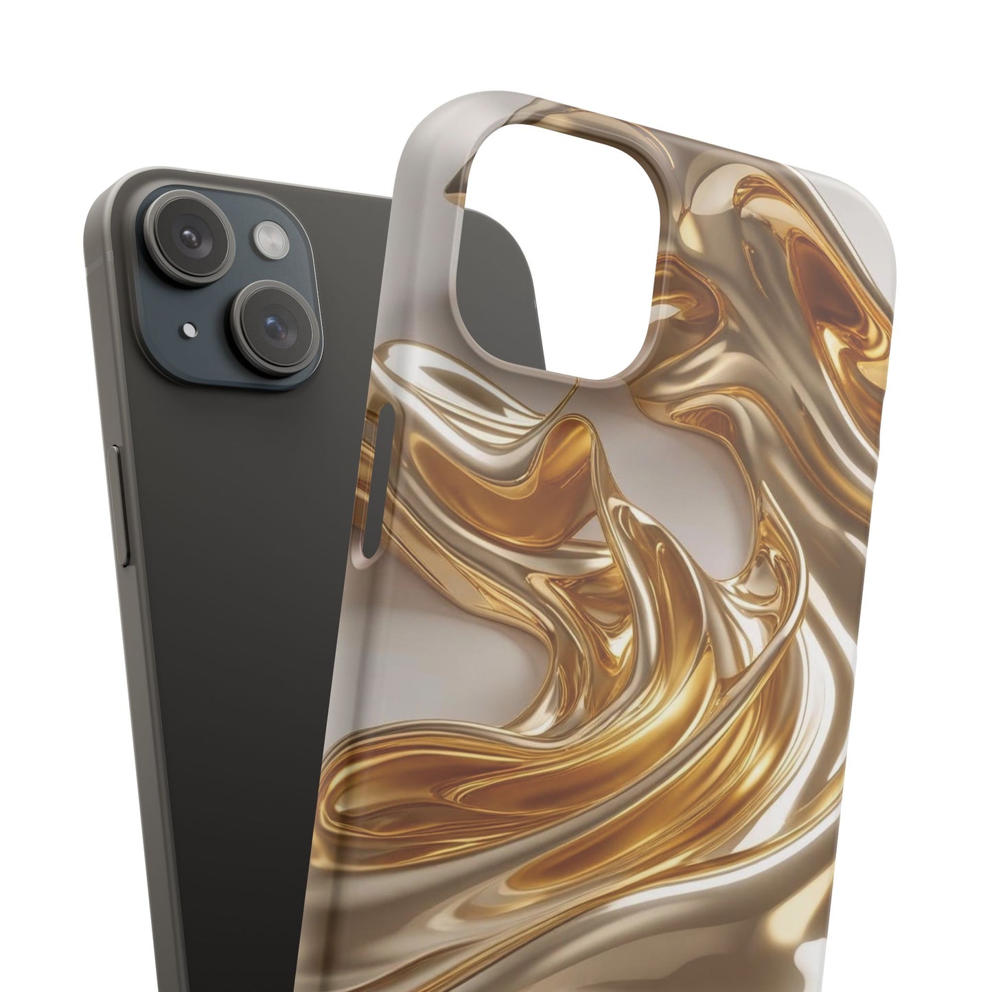 Snap Case iPhone Handyhülle – Gold Dynamic Liquid 3D Effekt