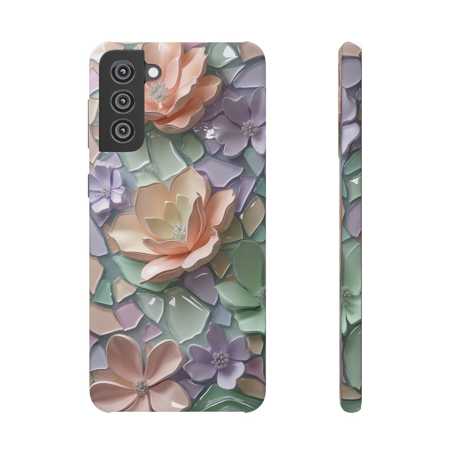 Snap Case Samsung Handyhülle mit 3D-Effekt, Blumenmuster