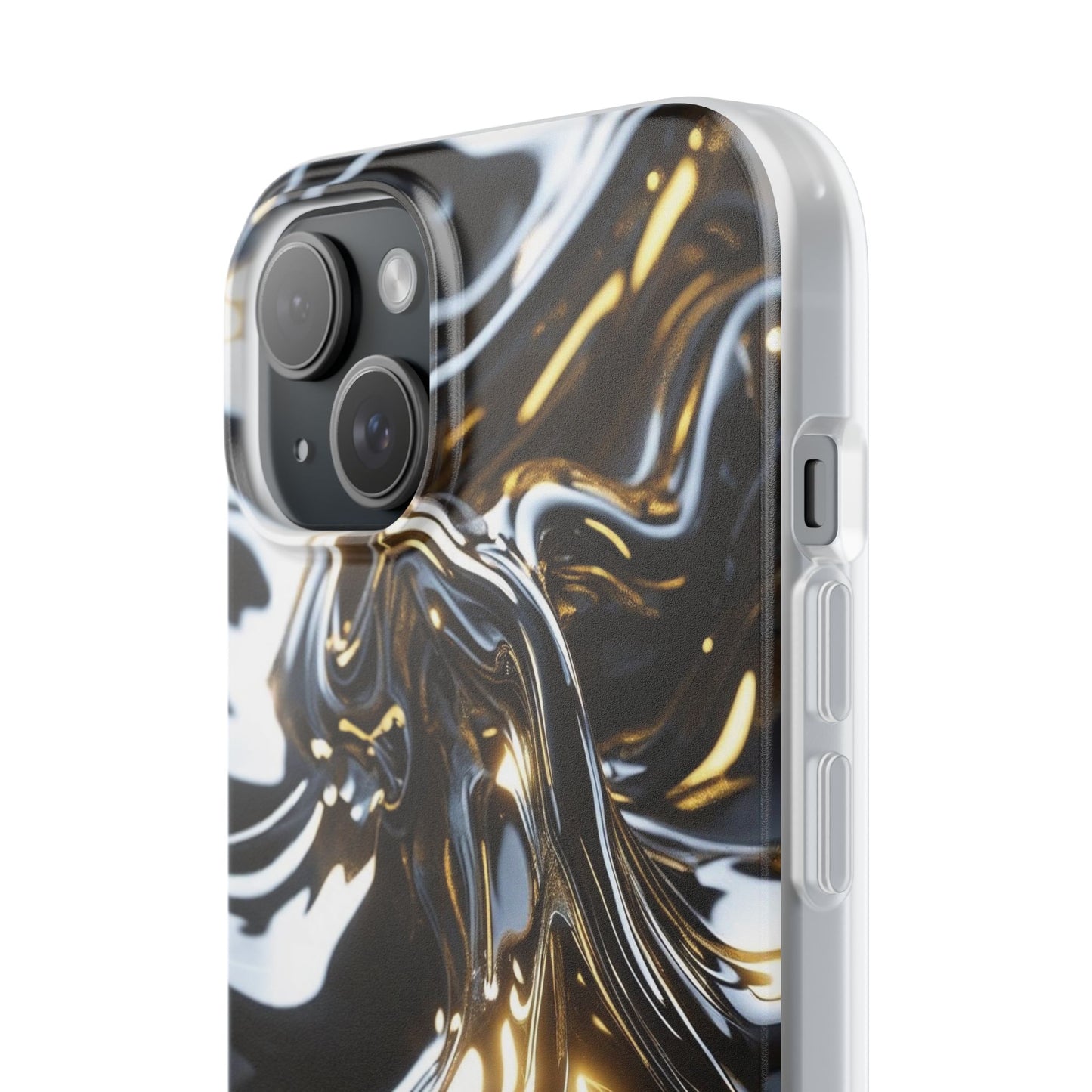 iPhone Handyhülle Flexi Case - Schwarz-Silber Metallic