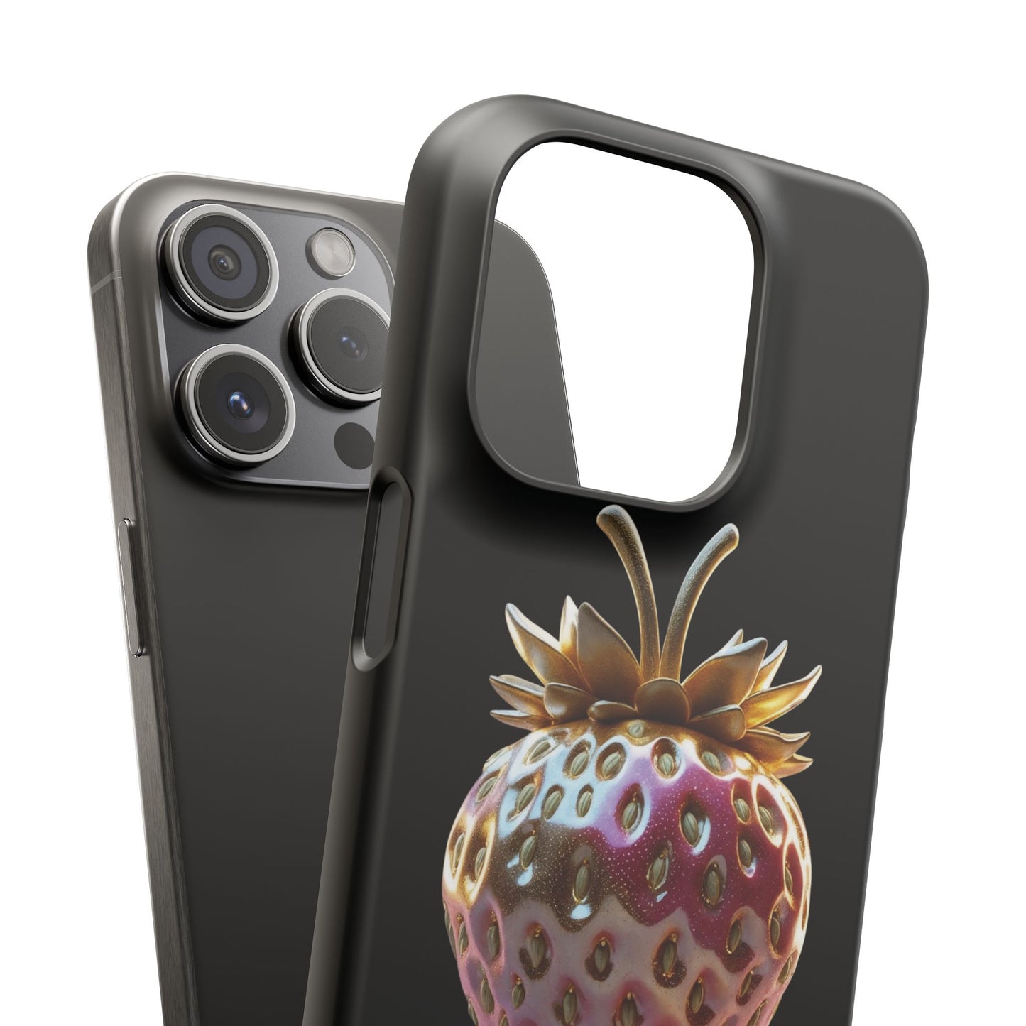 Snap Case iPhone Handyhülle - 3D Effekt Erdbeeren
