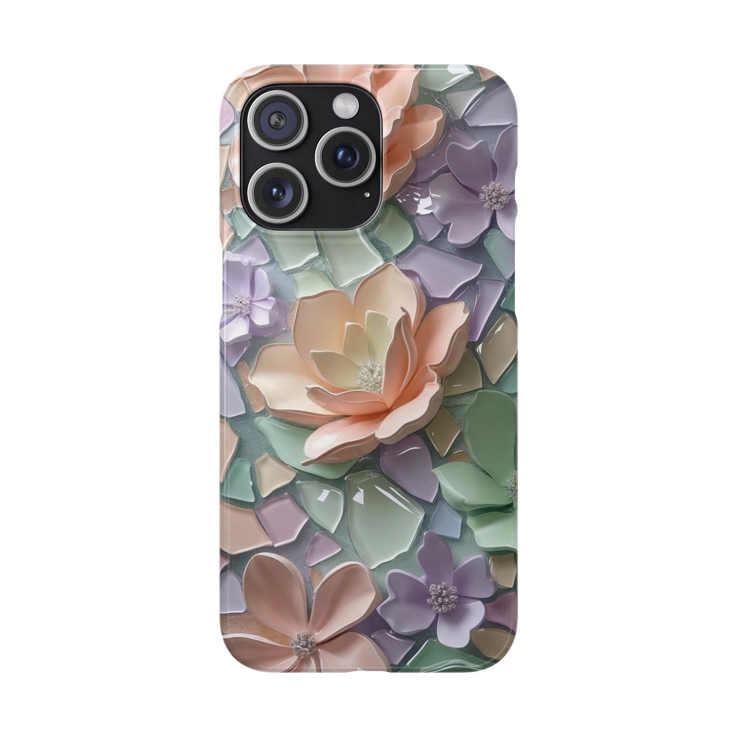 Snap Case Elegante Florale iPhone Handyhülle mit 3D-Effekt