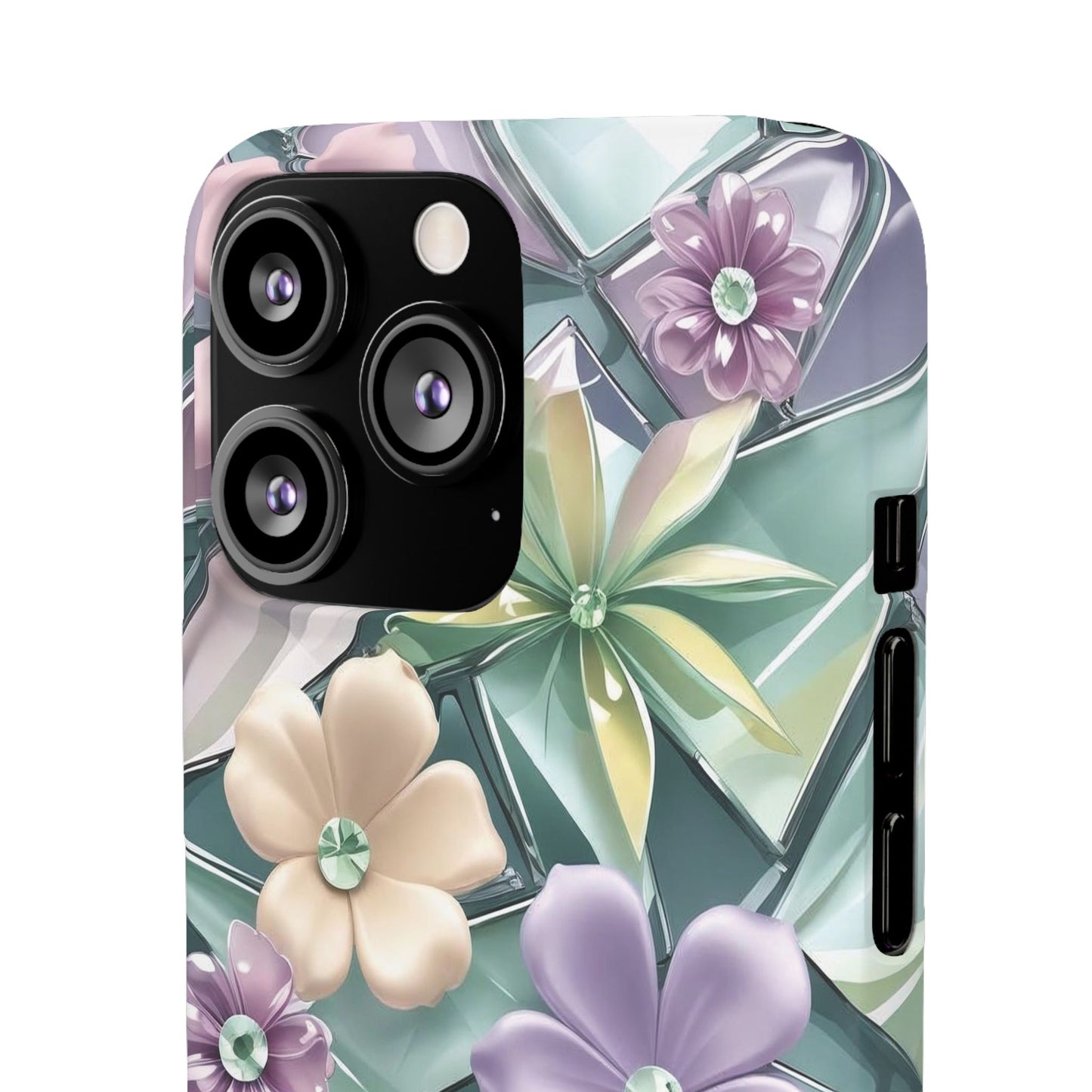 Snap Case Elegante Florale iPhone Handyhülle mit 3D-Effekt