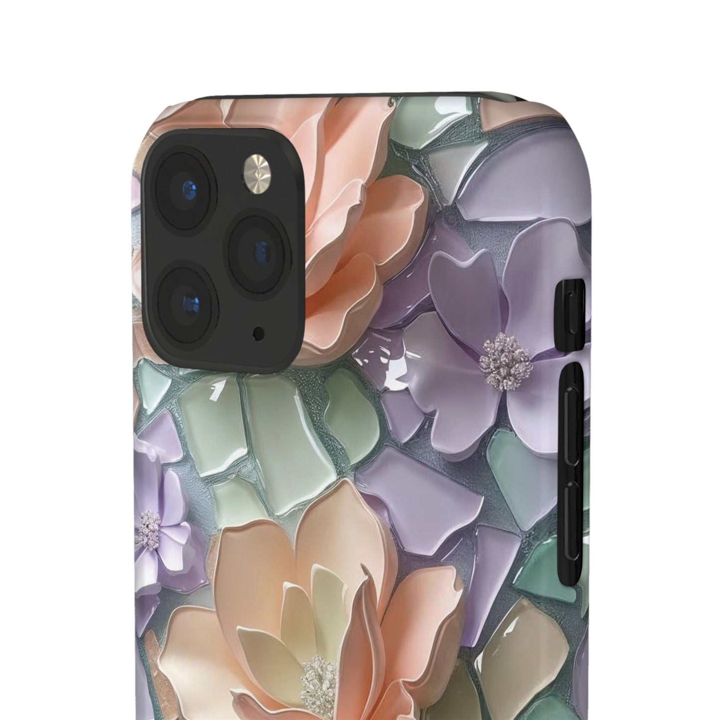 Snap Case Elegante Florale iPhone Handyhülle mit 3D-Effekt
