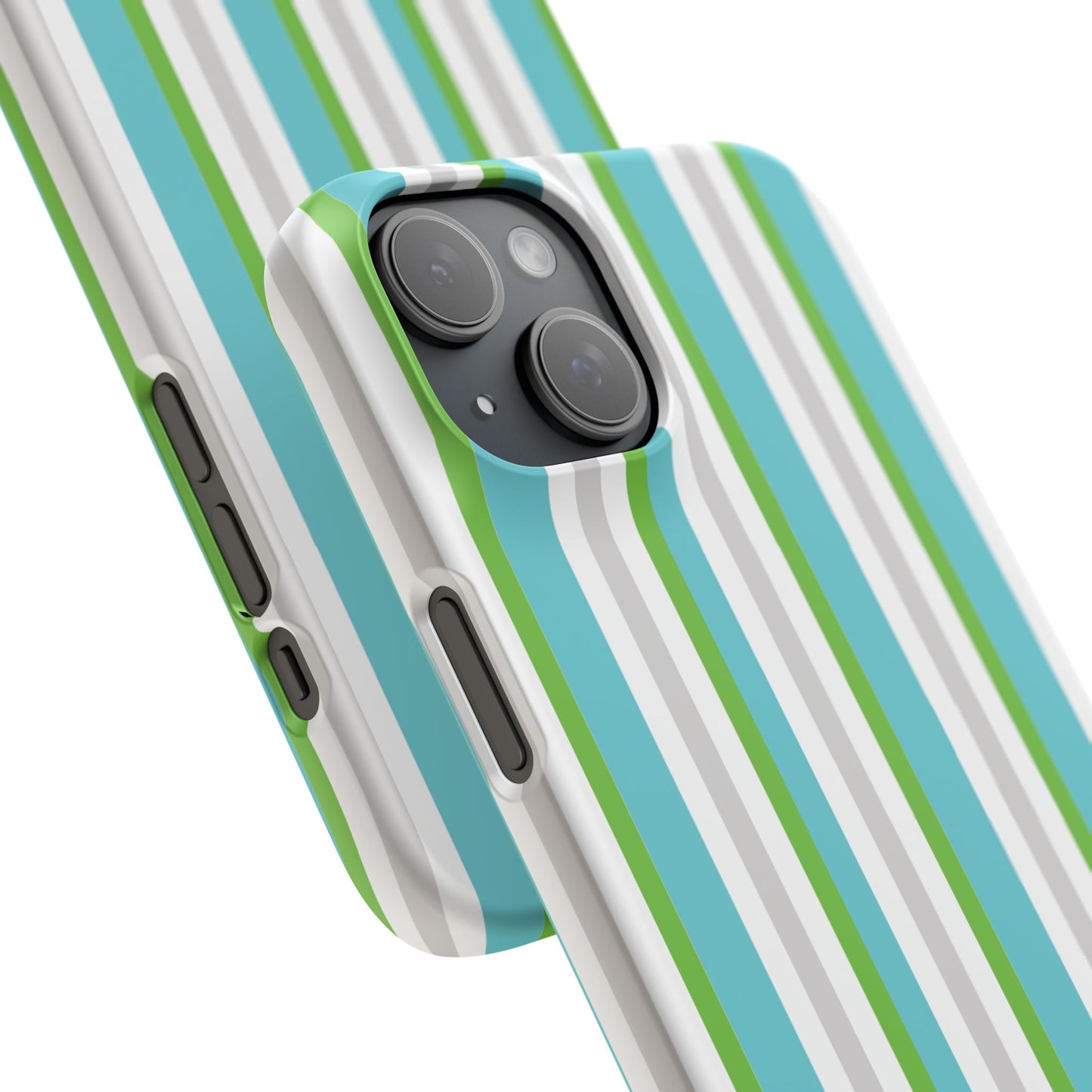 iPhone Snap Case - Modernes Abstraktes Design mit Grünen und Weißen Linien