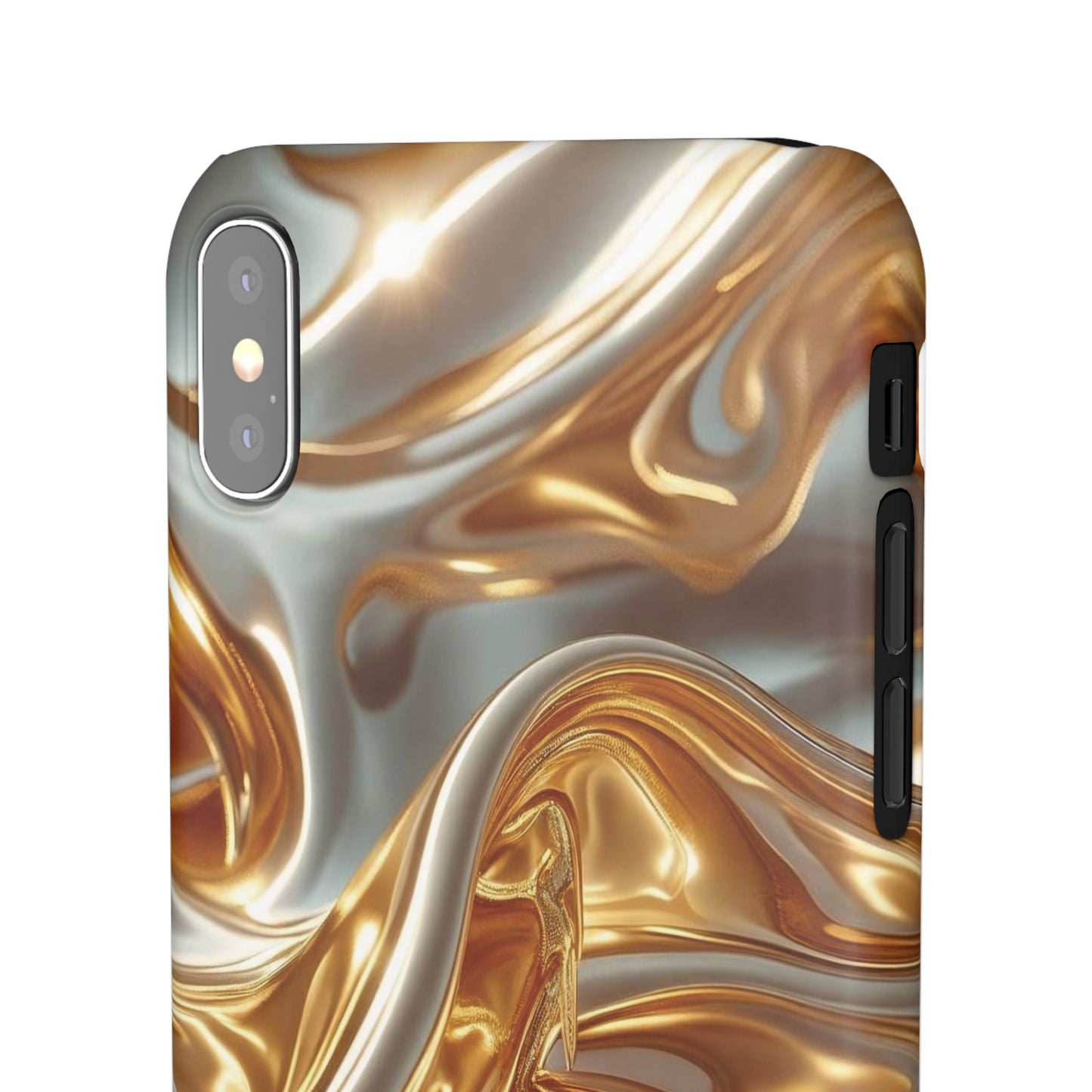 Snap Case iPhone Handyhülle – Gold Dynamic Liquid 3D Effekt