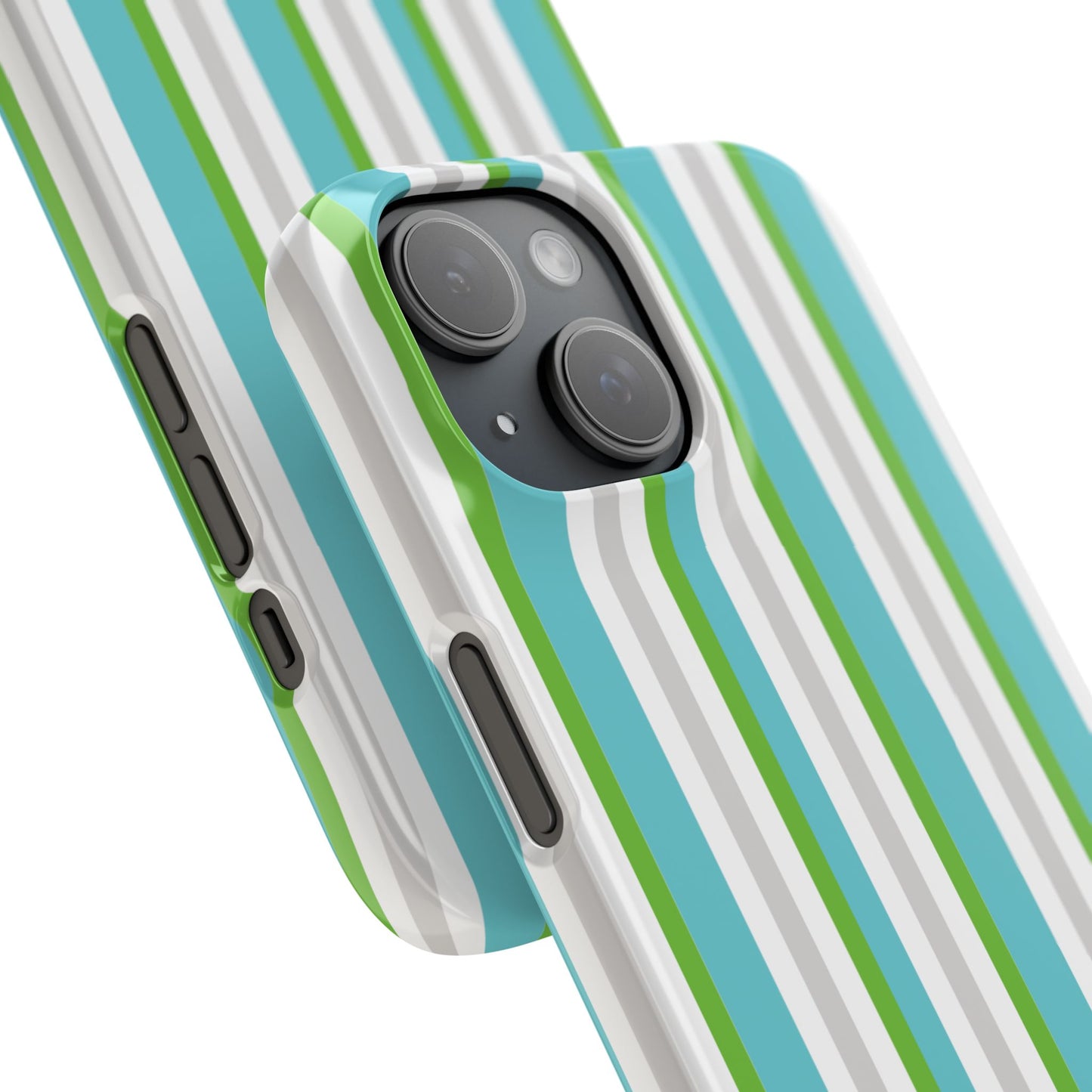 iPhone Snap Case - Modernes Abstraktes Design mit Grünen und Weißen Linien