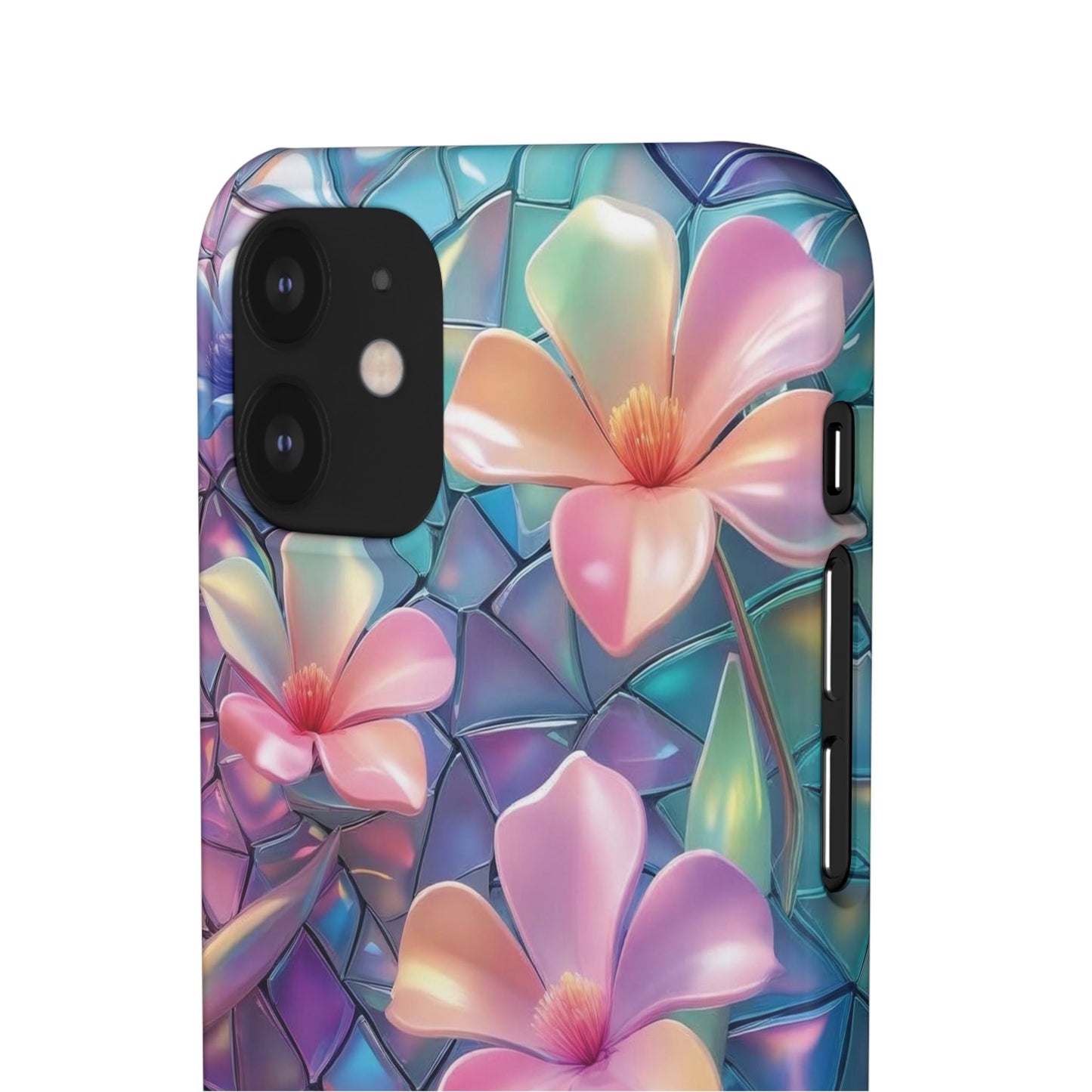 Snap Case Elegante Florale iPhone Handyhülle mit 3D-Effekt