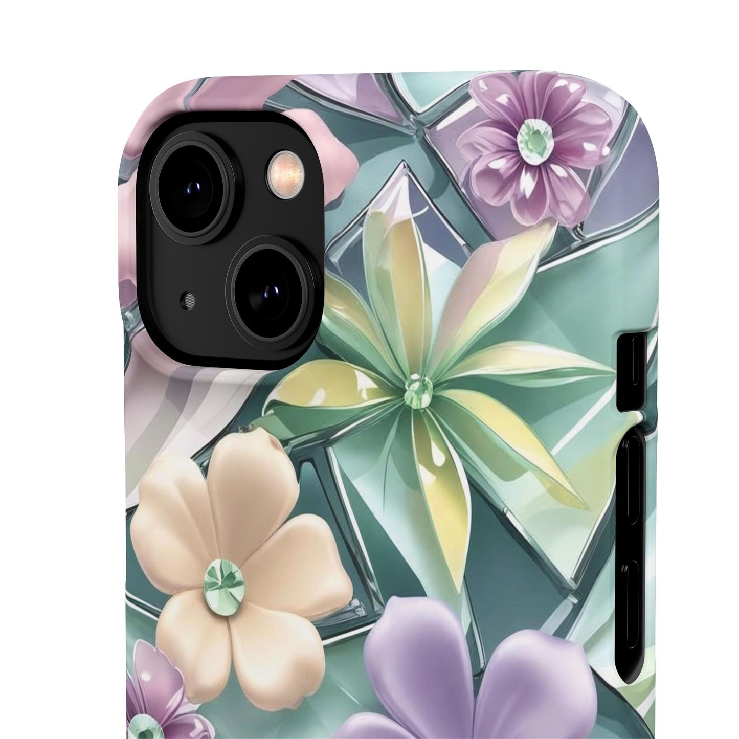 Snap Case Elegante Florale iPhone Handyhülle mit 3D-Effekt