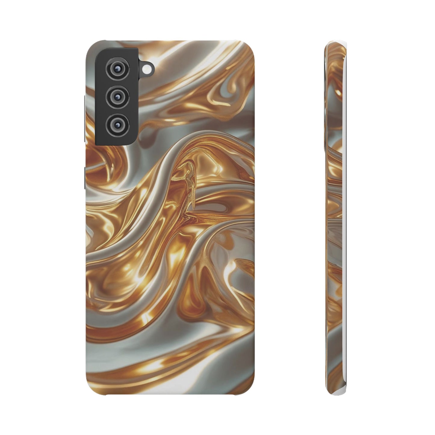 Snap Case Samsung Handyhülle – Gold Dynamic Liquid 3D Effekt