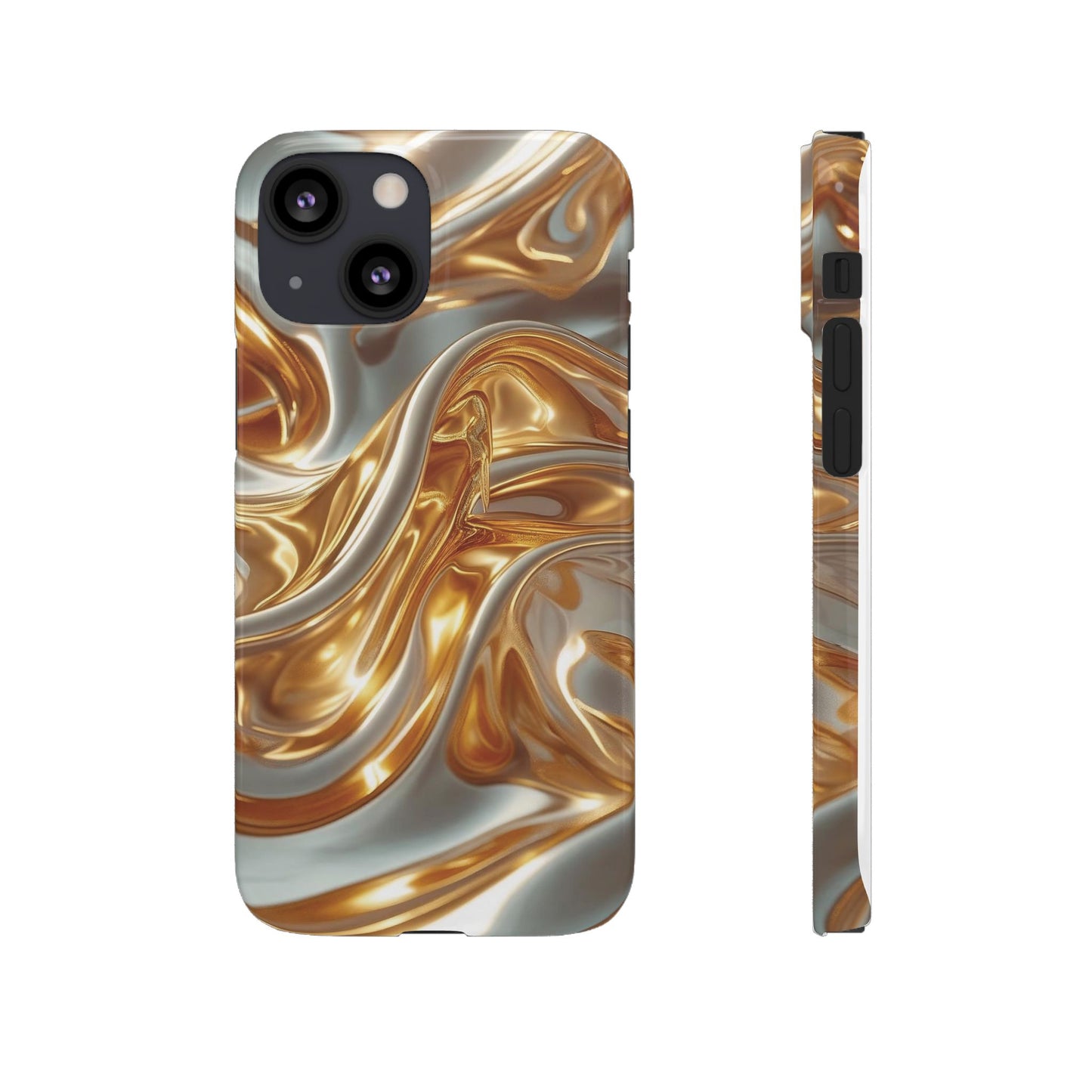 Snap Case iPhone Handyhülle – Gold Dynamic Liquid 3D Effekt