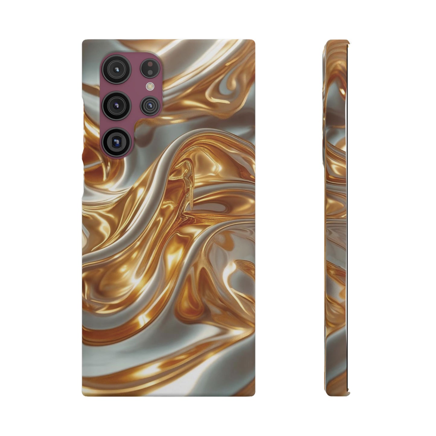 Snap Case Samsung Handyhülle – Gold Dynamic Liquid 3D Effekt