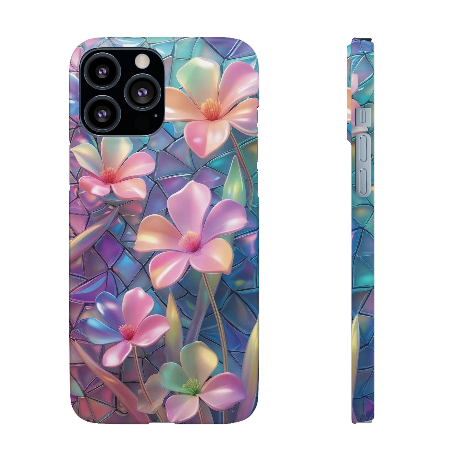 Snap Case Elegante Florale iPhone Handyhülle mit 3D-Effekt