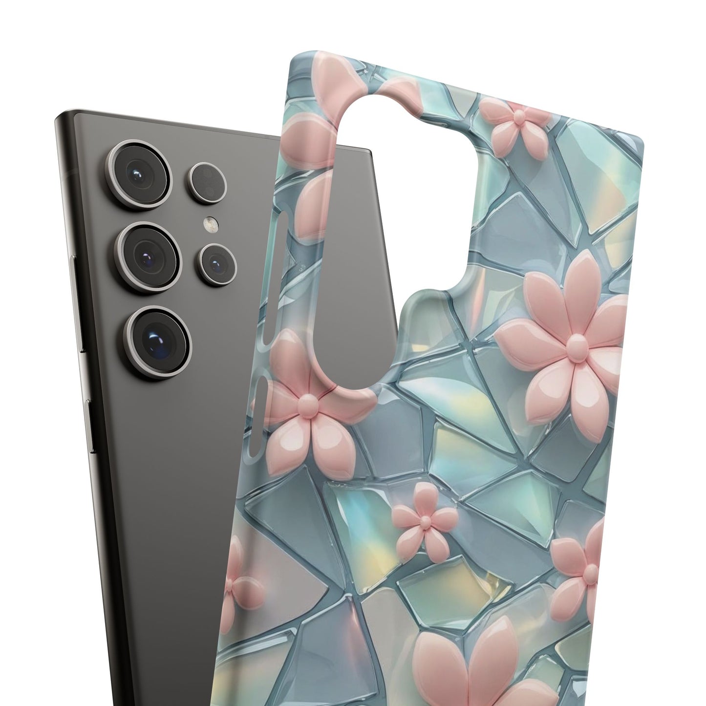 Snap Case Samsung Handyhülle mit 3D-Effekt und Blumenmuster